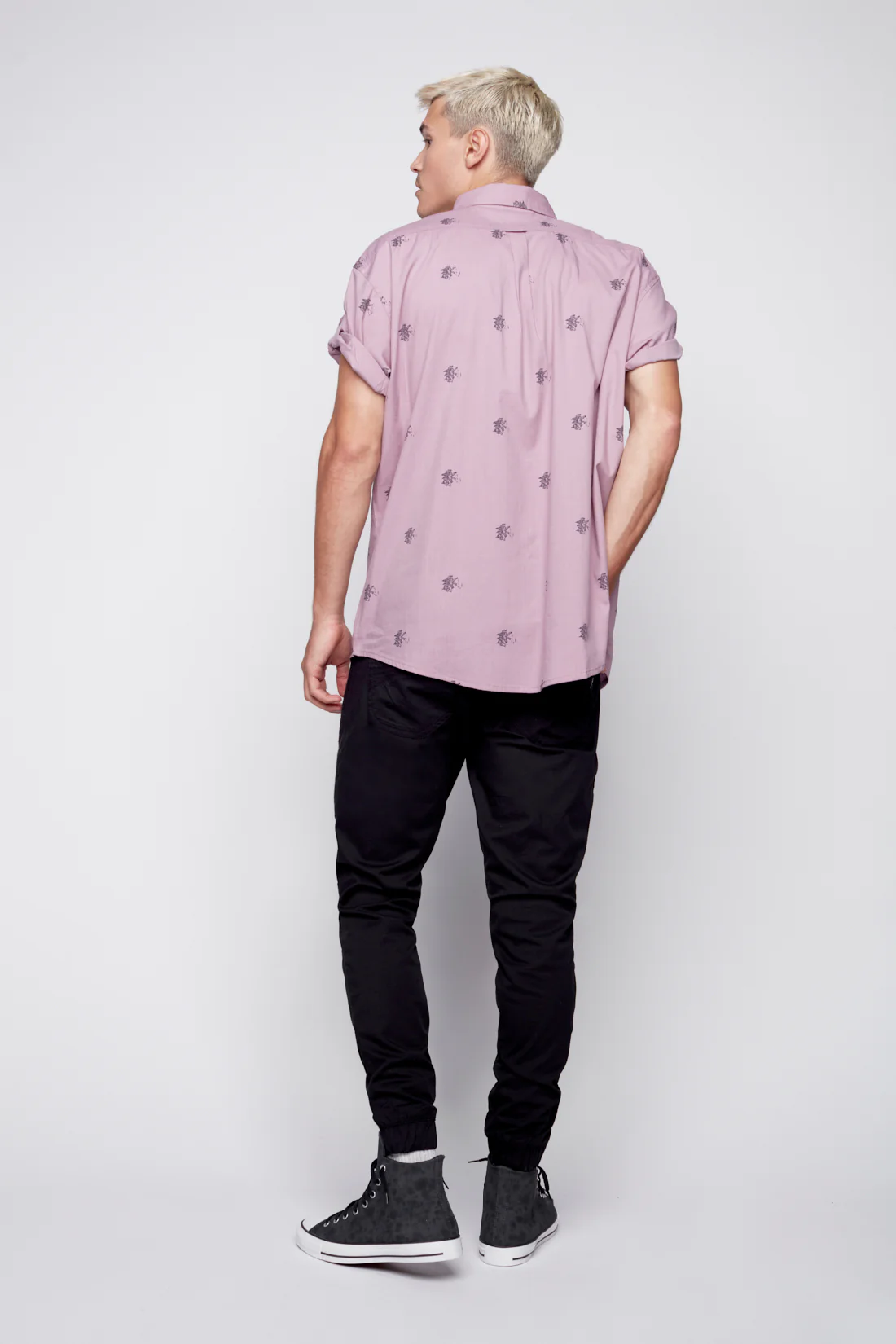 HENDRIX - 5 Pocket Moto Stitch Jogger - Black - Image 2