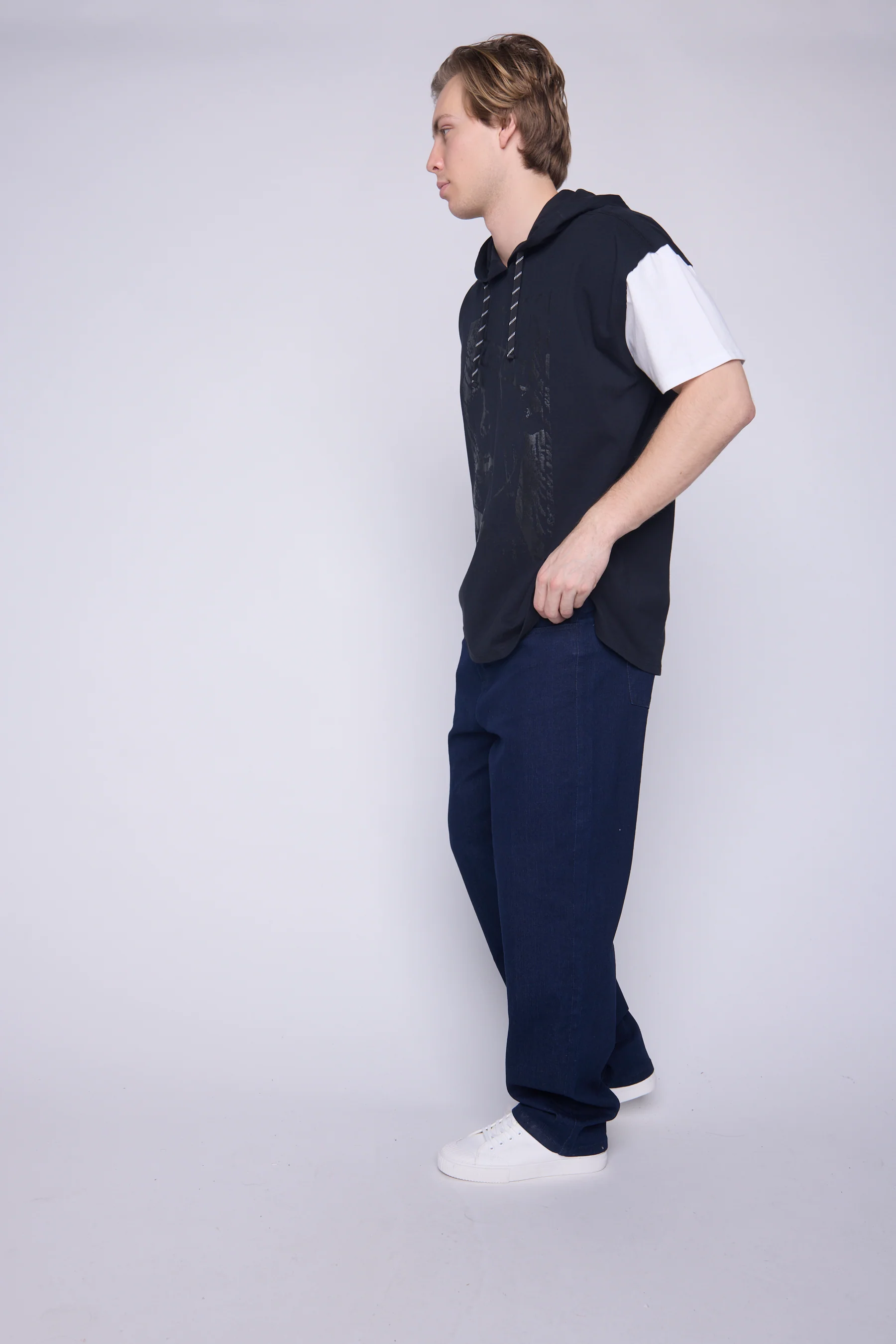Hooded Short Sleeve Fooler - Black - Image 4