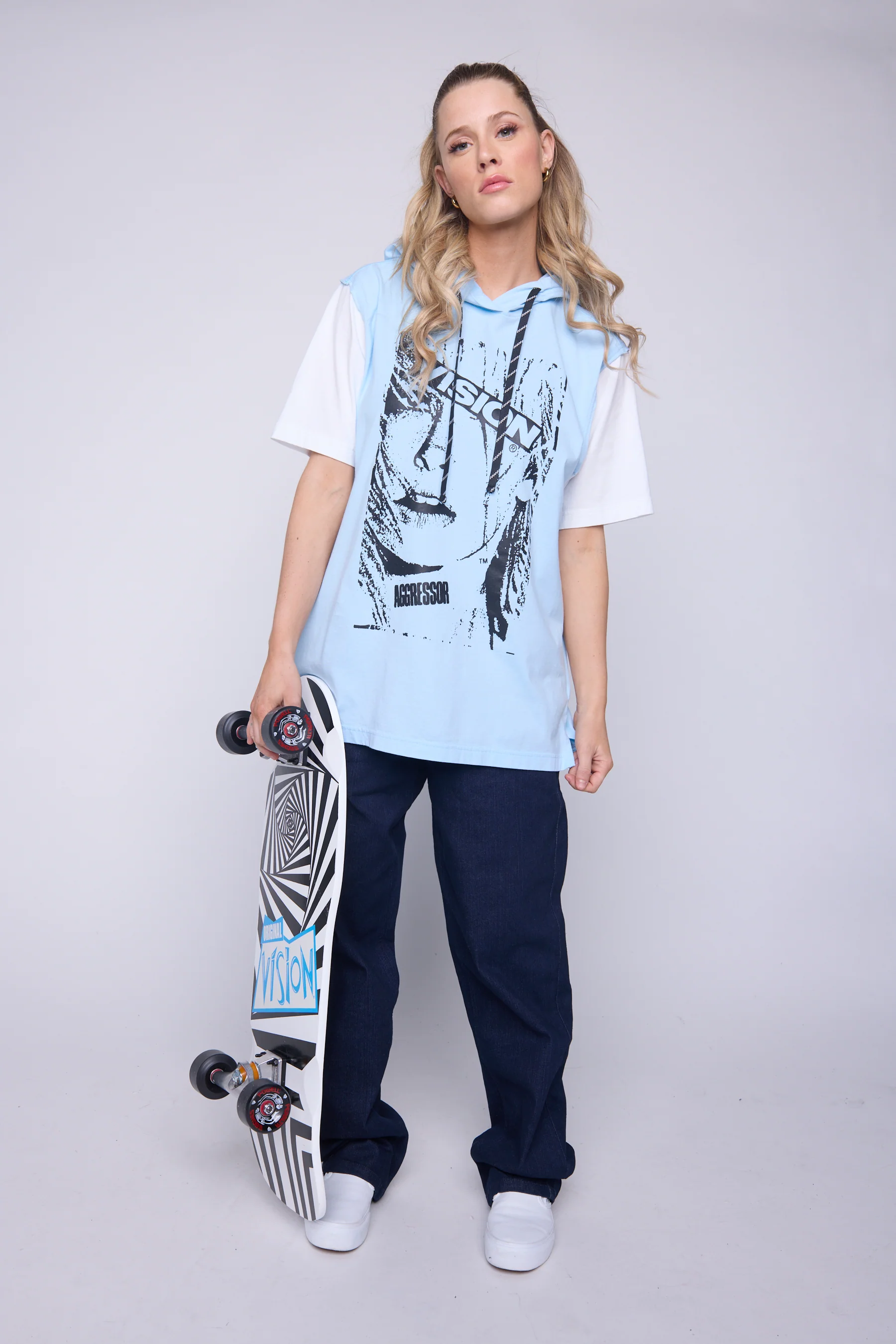 Hooded Short Sleeve Fooler - Blue Cloud - Image 3