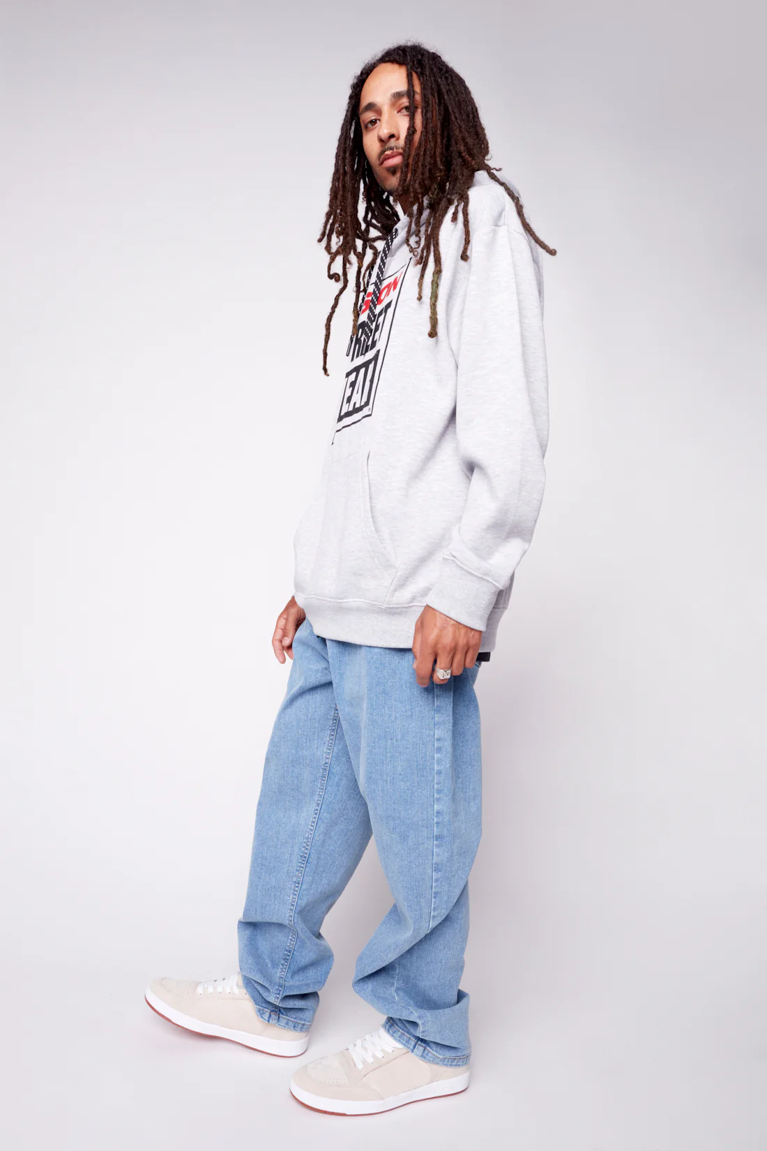 Iconic Logo Hoodie-Heather Grey - Image 5