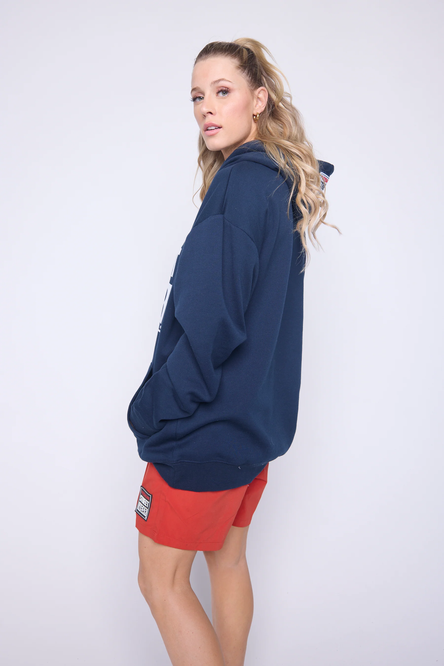 Iconic Logo Hoodie-Navy - Image 4