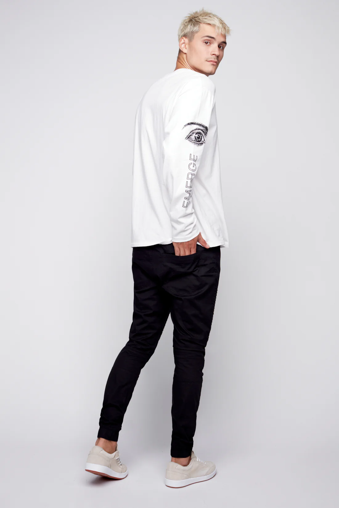 JACKSON - 5 Pocket Moto Pintuck Jogger - Black - Image 3