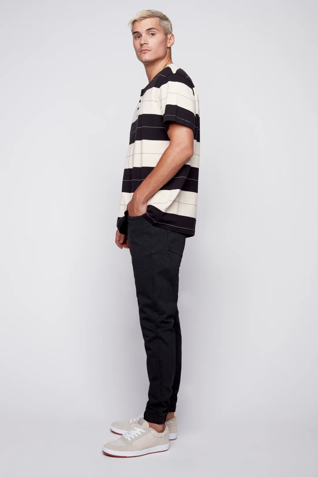 JAGGER - 5 Pocket Classic Knit Jogger - Charcoal Heather - Image 2