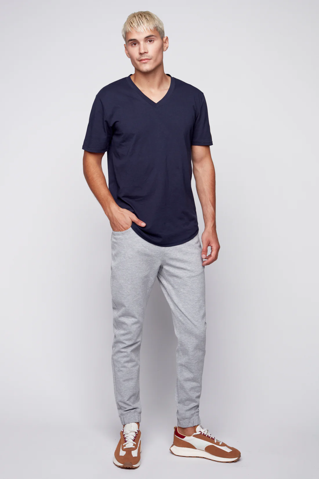 JAGGER - 5 Pocket Classic Knit Jogger - Light Grey Heather