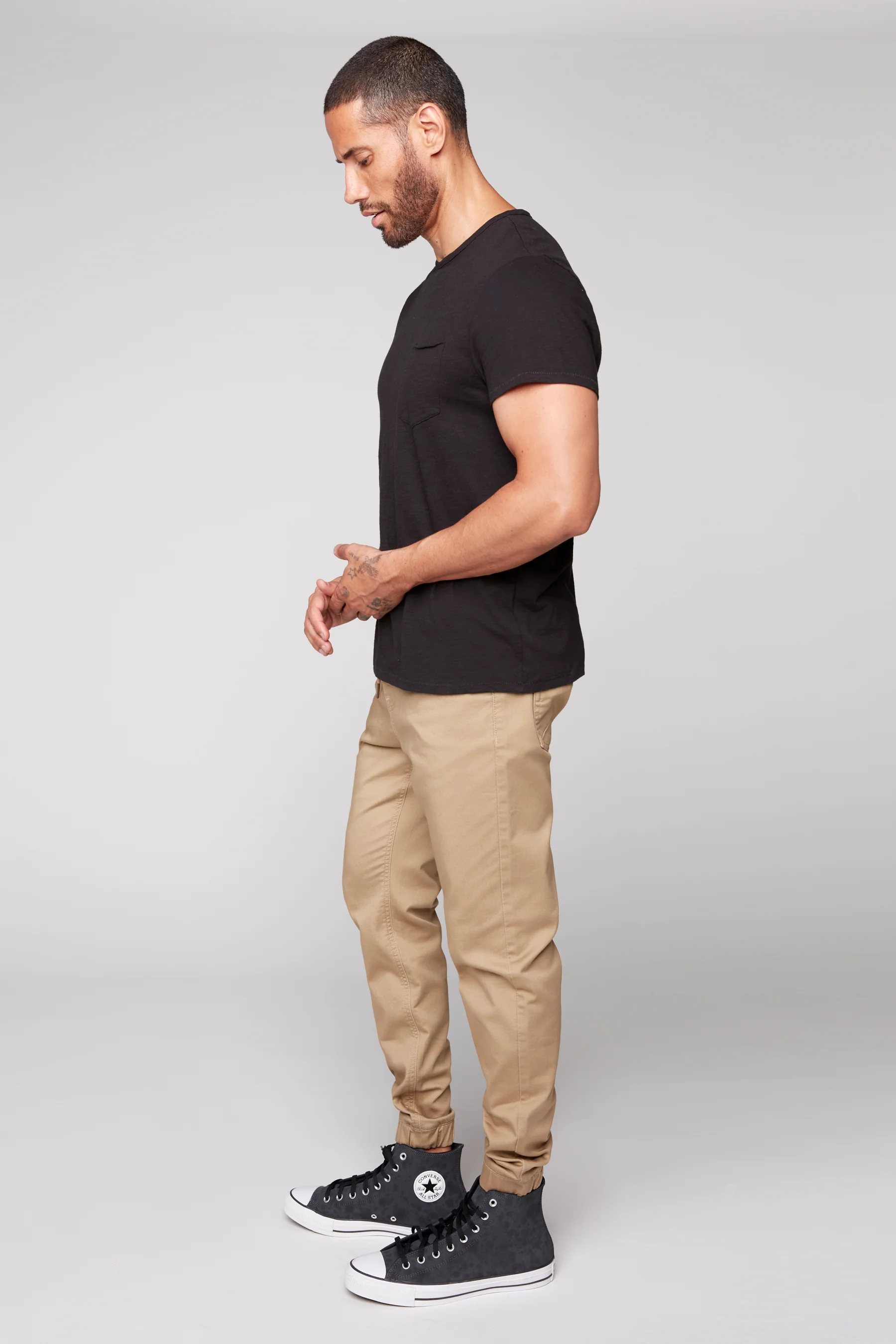 JAGGER - 5 Pocket Soft French Terry Classic Jogger - Beige - Image 3