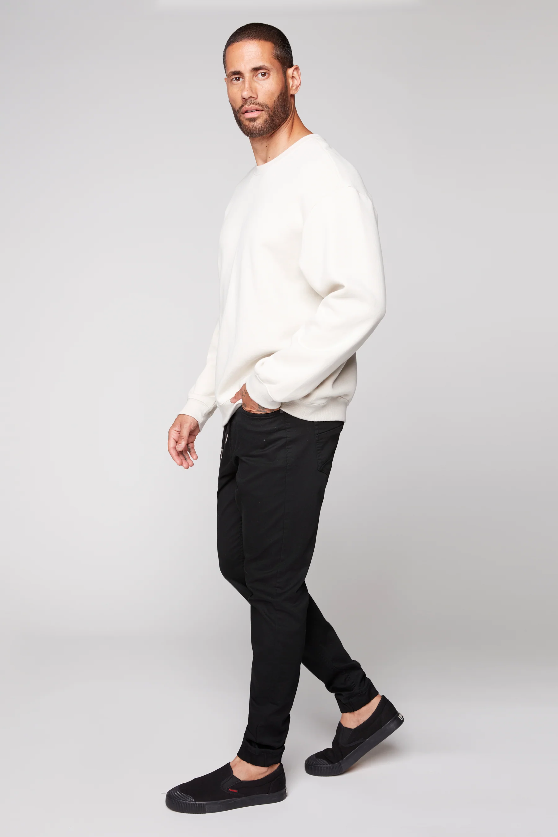 JAGGER - 5 Pocket Soft French Terry Classic Jogger - Black - Image 3