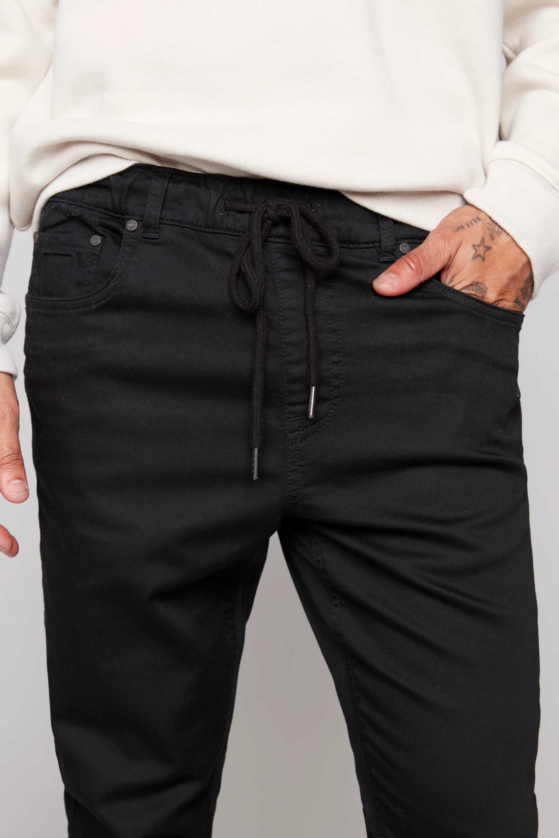 JAGGER - 5 Pocket Soft French Terry Classic Jogger - Black - Image 4