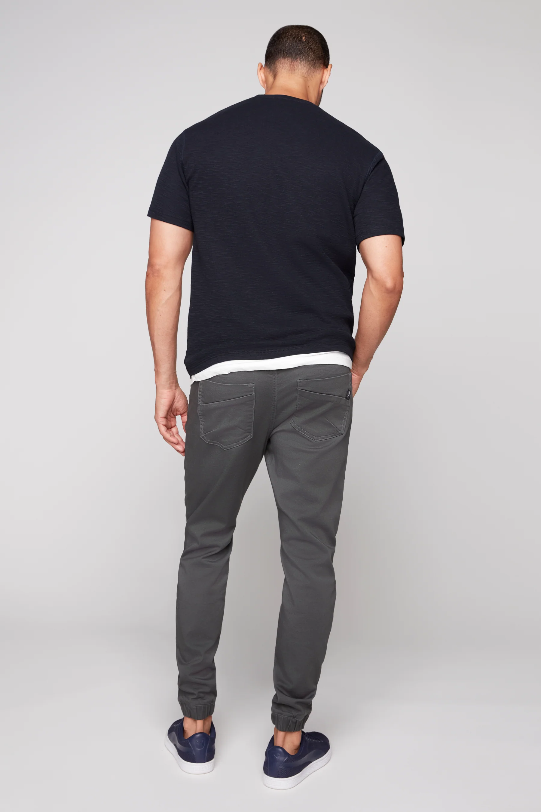 JAGGER - 5 Pocket Soft French Terry Classic Jogger - Dark Grey - Image 3