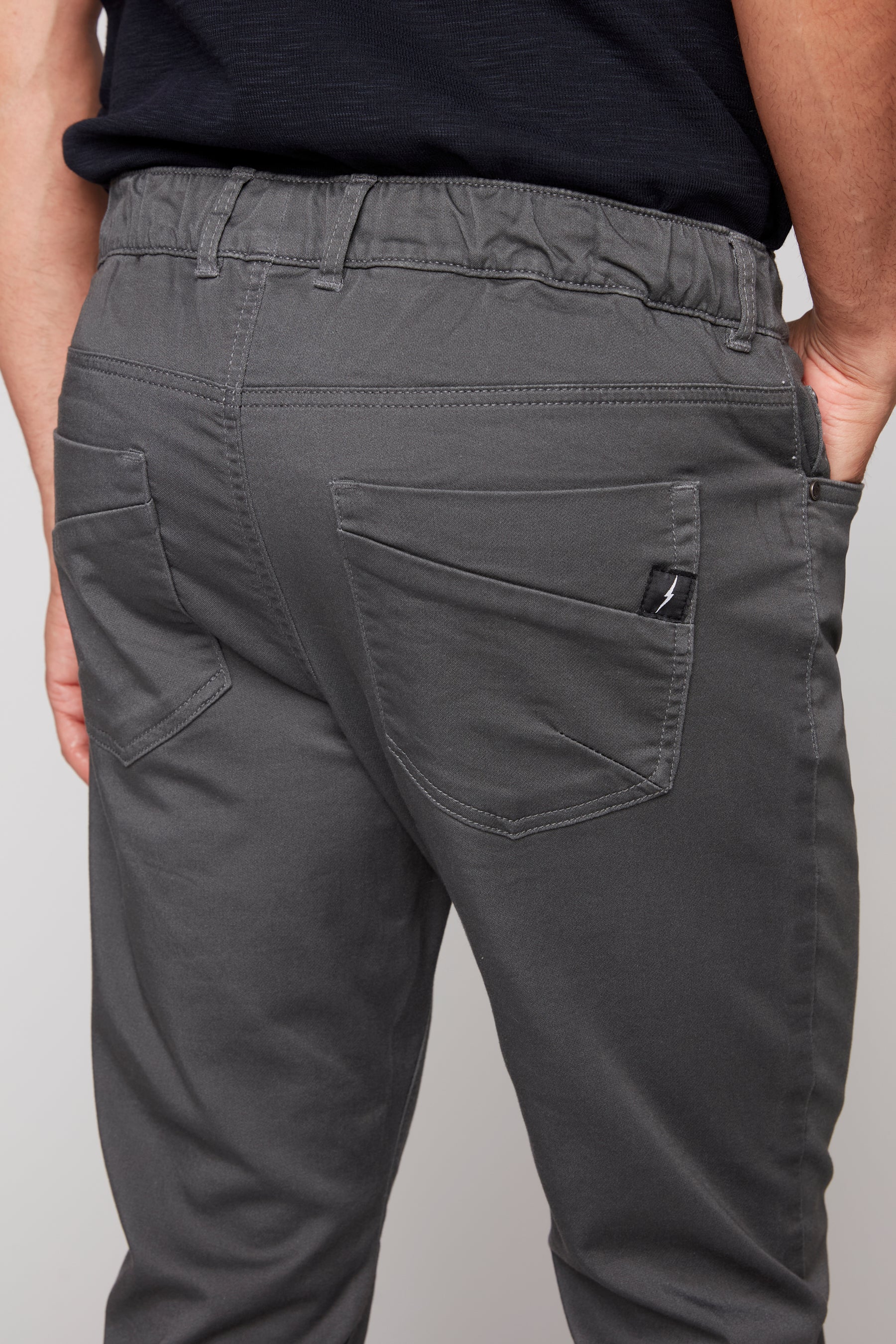 JAGGER - 5 Pocket Soft French Terry Classic Jogger - Dark Grey - Image 4
