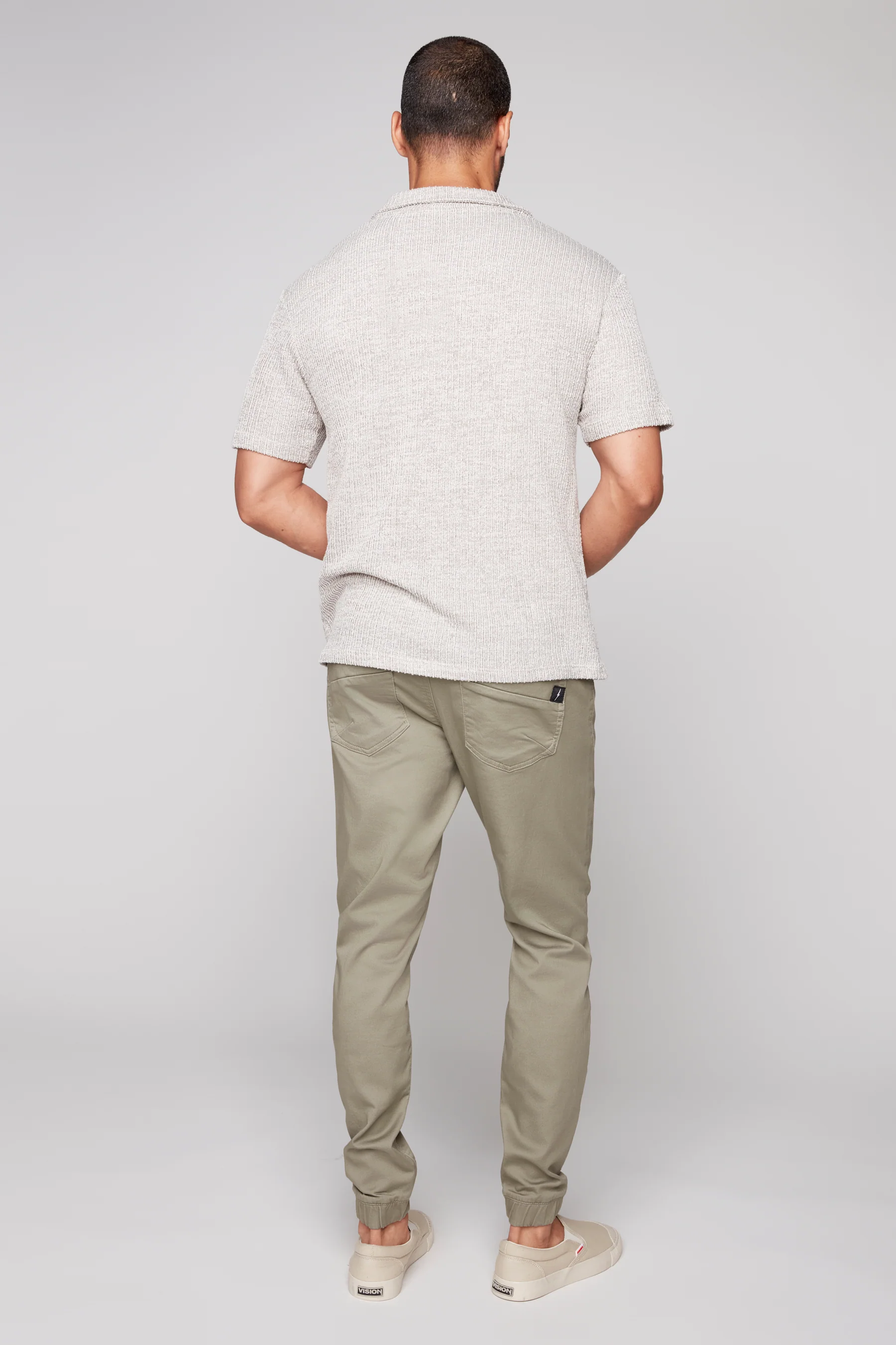 JAGGER - 5 Pocket Soft French Terry Classic Jogger - Light Olive - Image 3