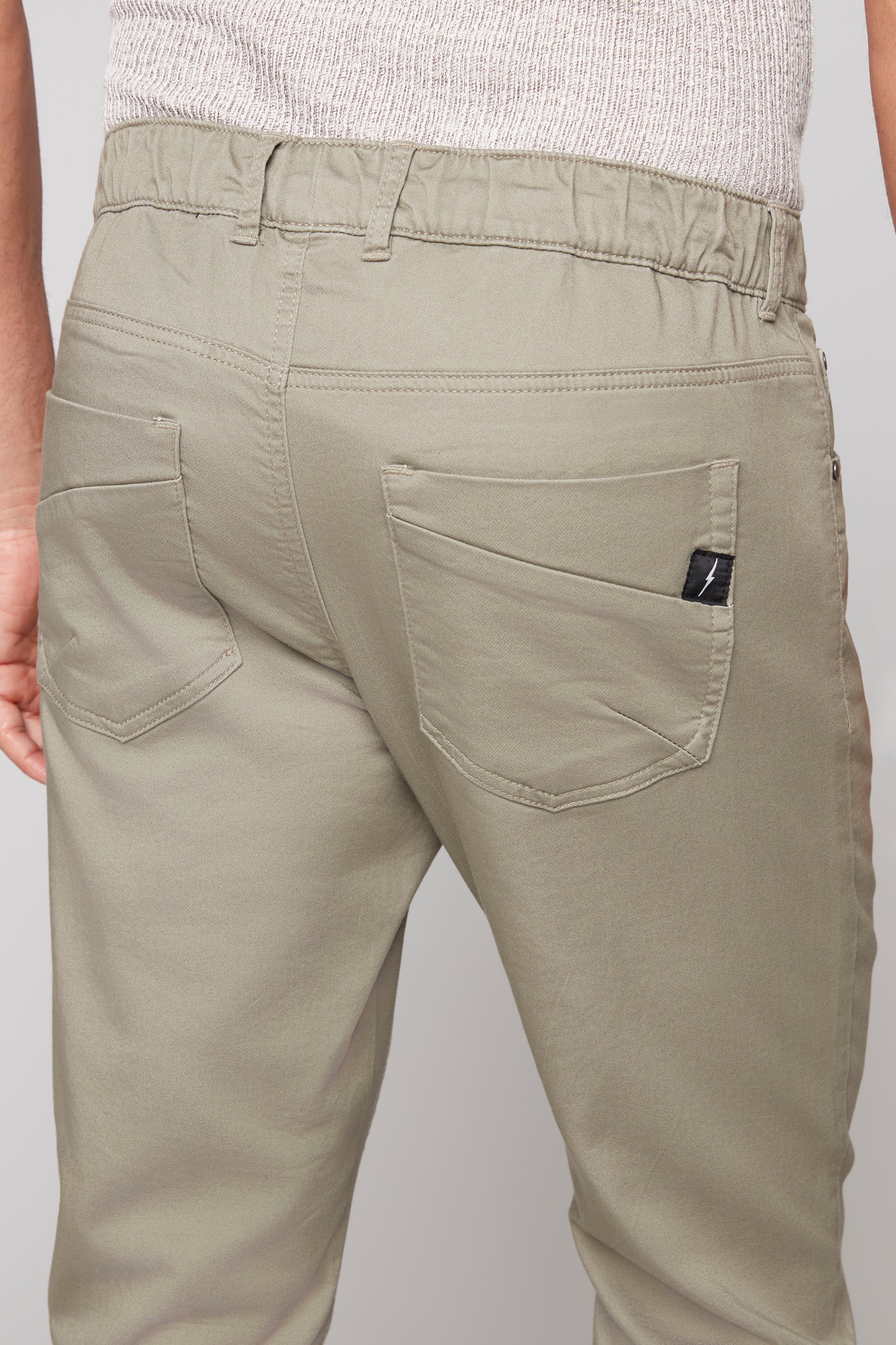 JAGGER - 5 Pocket Soft French Terry Classic Jogger - Light Olive - Image 4