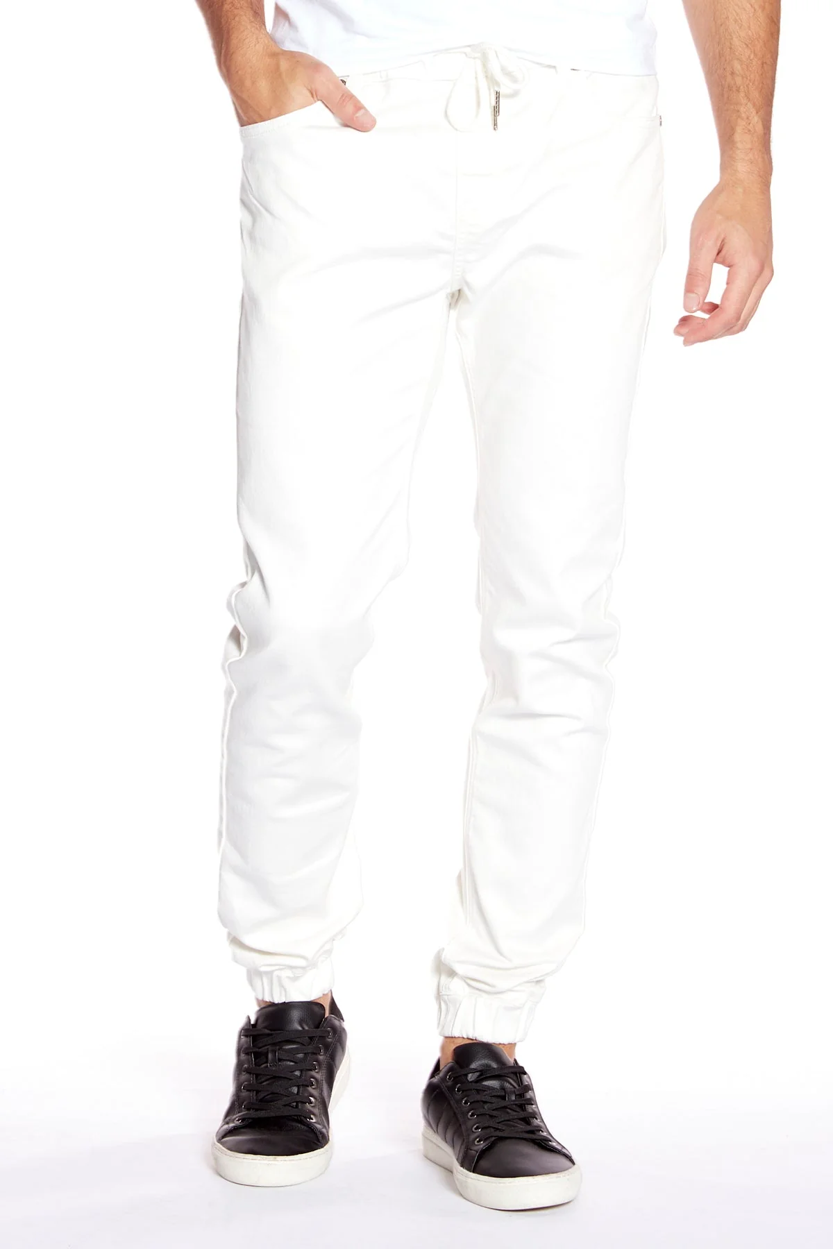 JAGGER - 5 Pocket Soft French Terry Classic Jogger - Off White - Image 4
