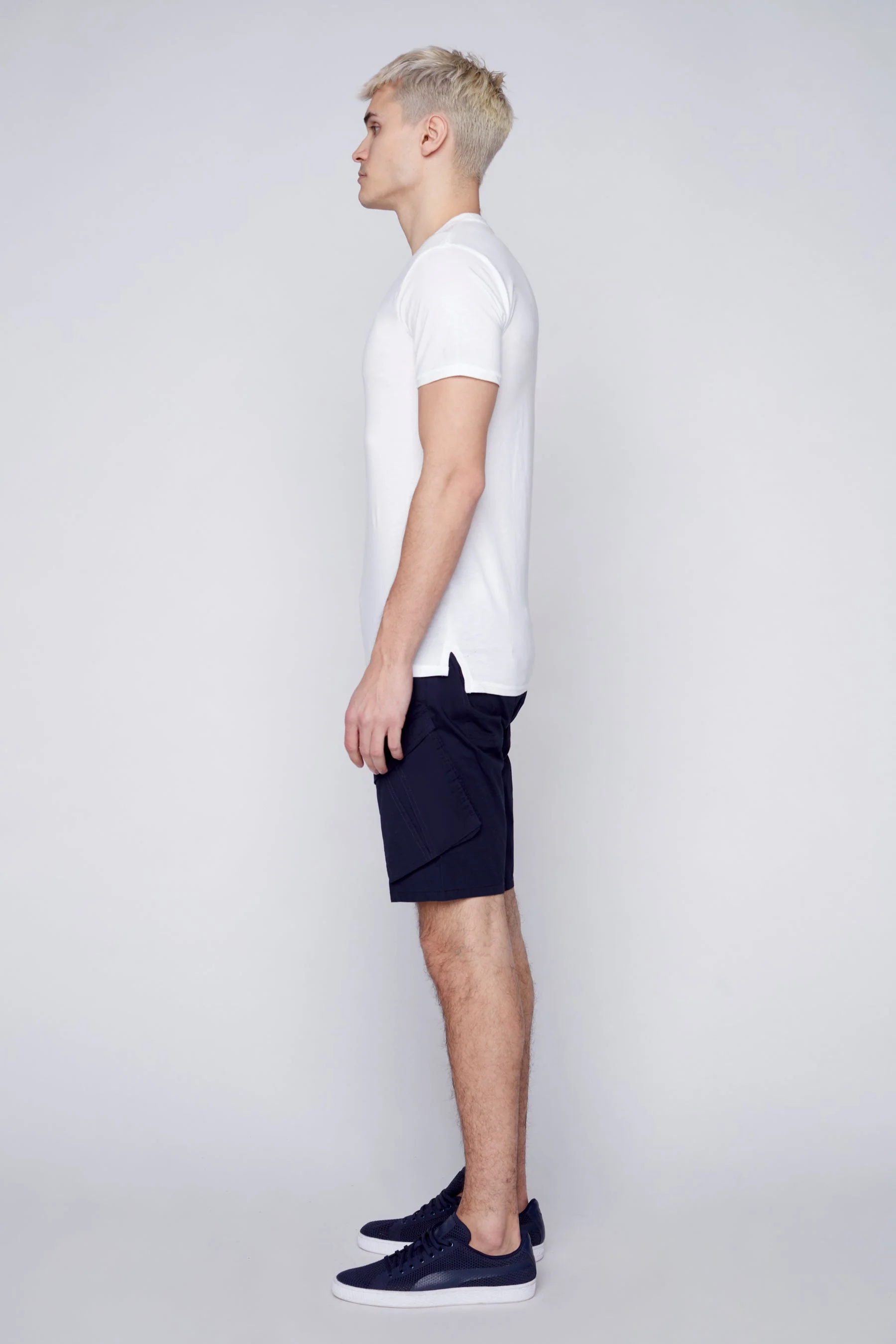 KRAVITZ - Mens Shorts With bellowed Cargo pockets - Navy - Image 3