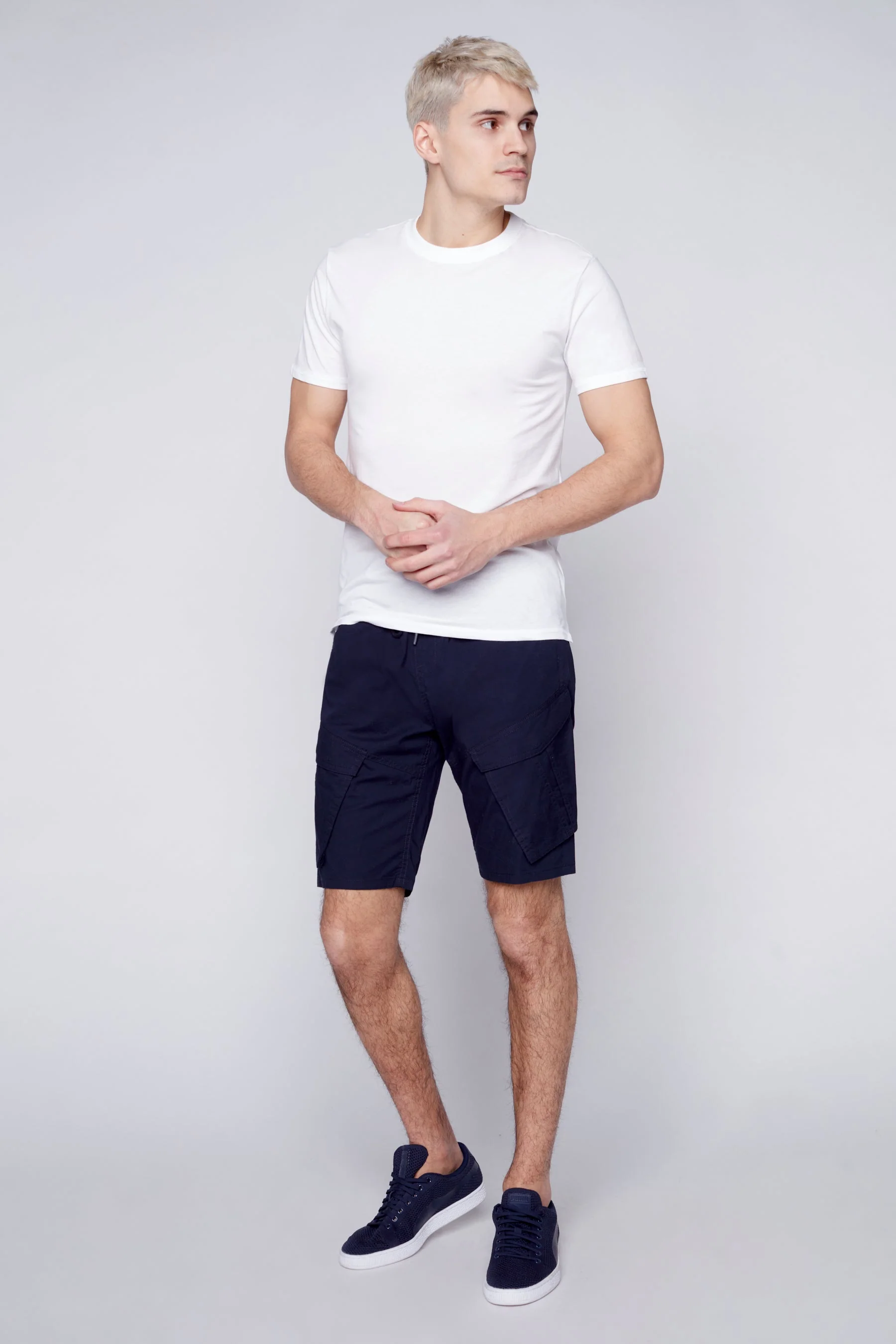 KRAVITZ - Mens Shorts With bellowed Cargo pockets - Navy - Image 5