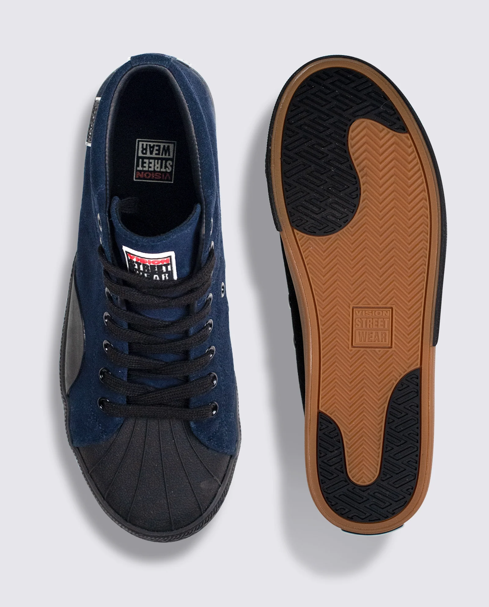 LEATHER SUEDE HIGH TOP SNEAKERS – DEEP NAVY - Image 4