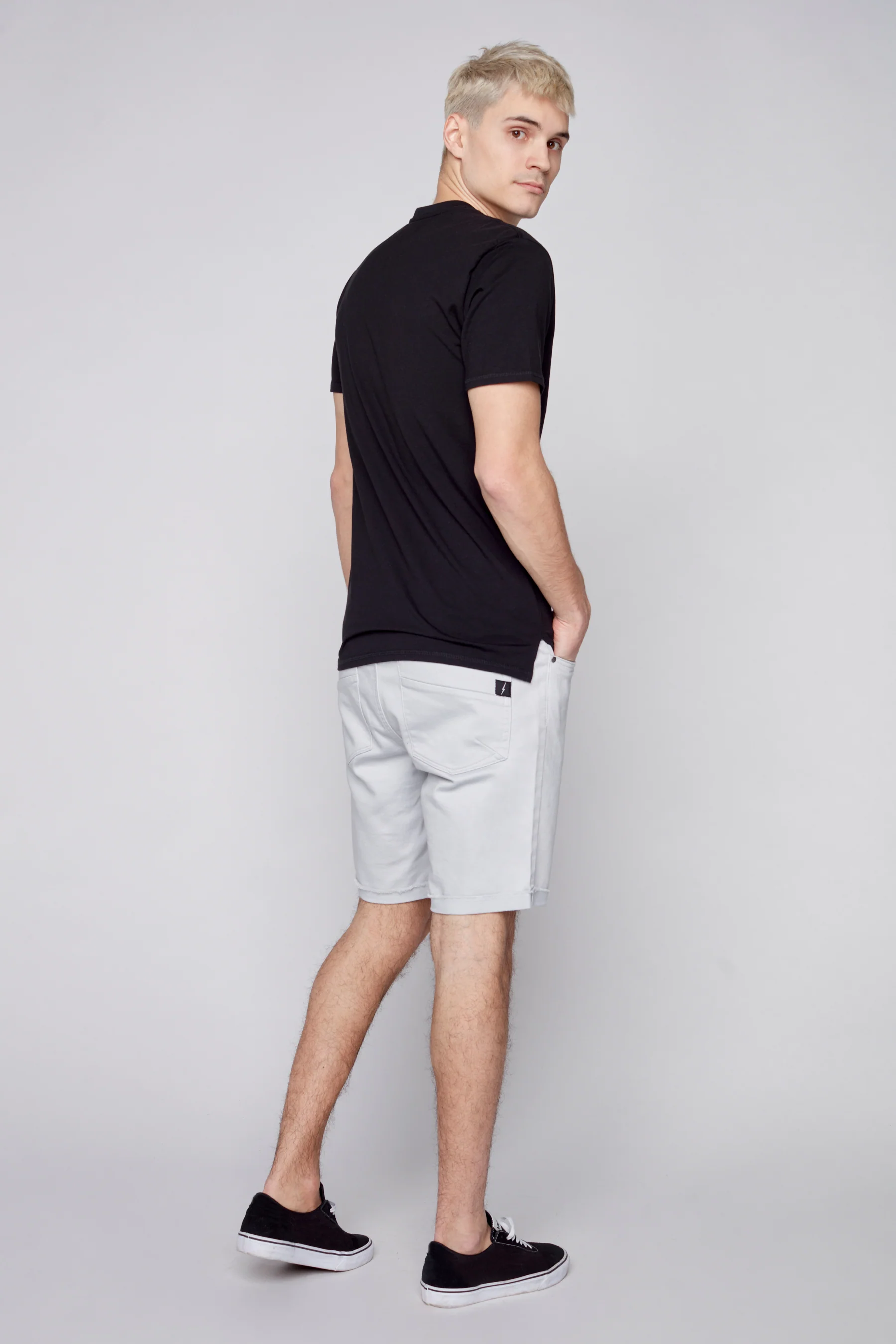 LENNON - Mens Rolled Up Shorts - Frost Blue - Image 2