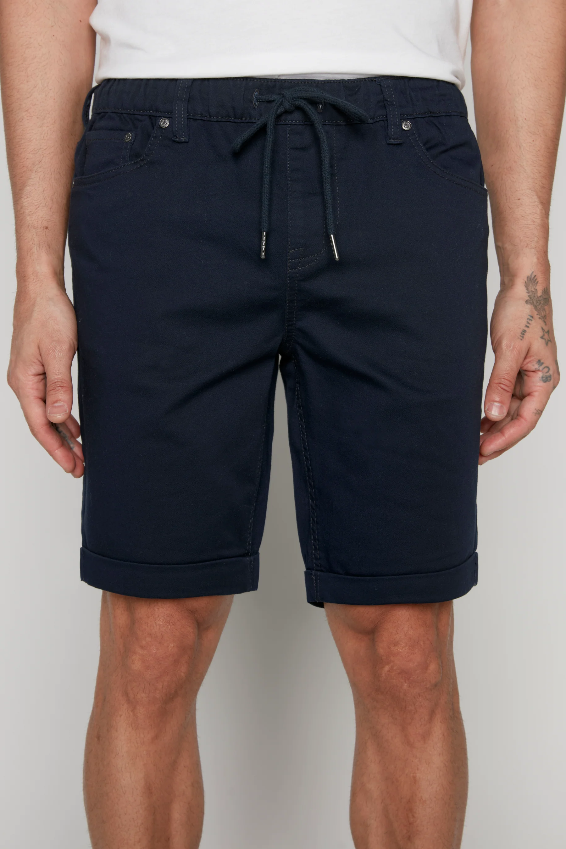 LENNON - Mens Rolled Up Shorts - Navy - Image 4