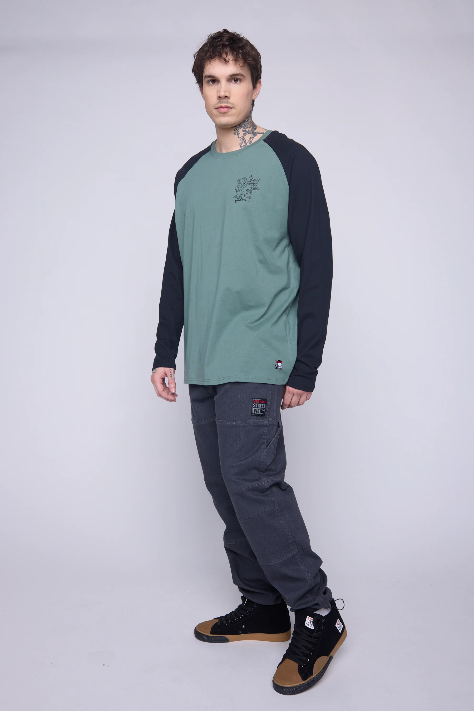 Raglan Shirt Matching Tattoo Prints - Moss - Image 3