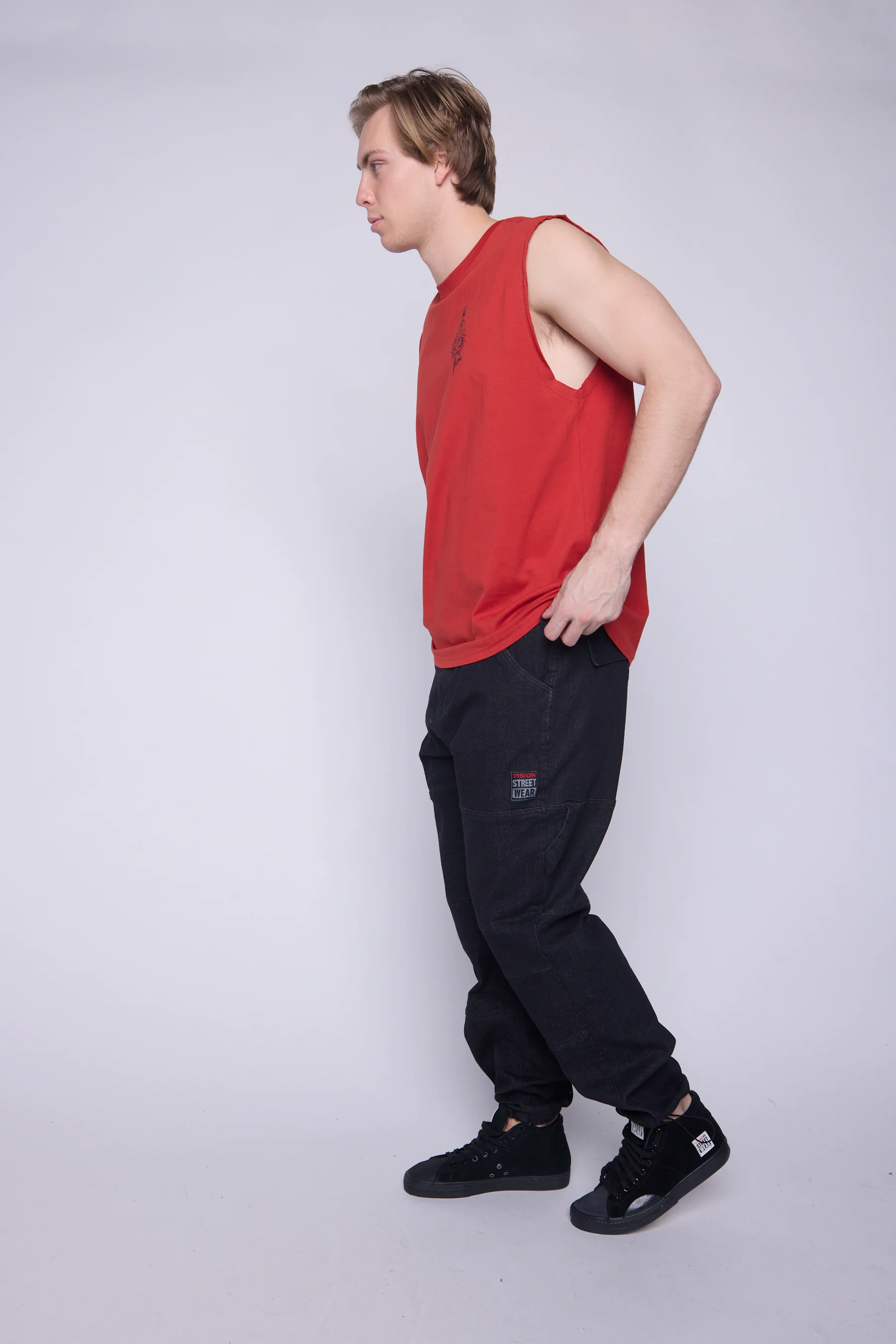 Muscle Tank Matching Tattoo Prints - Red - Image 4