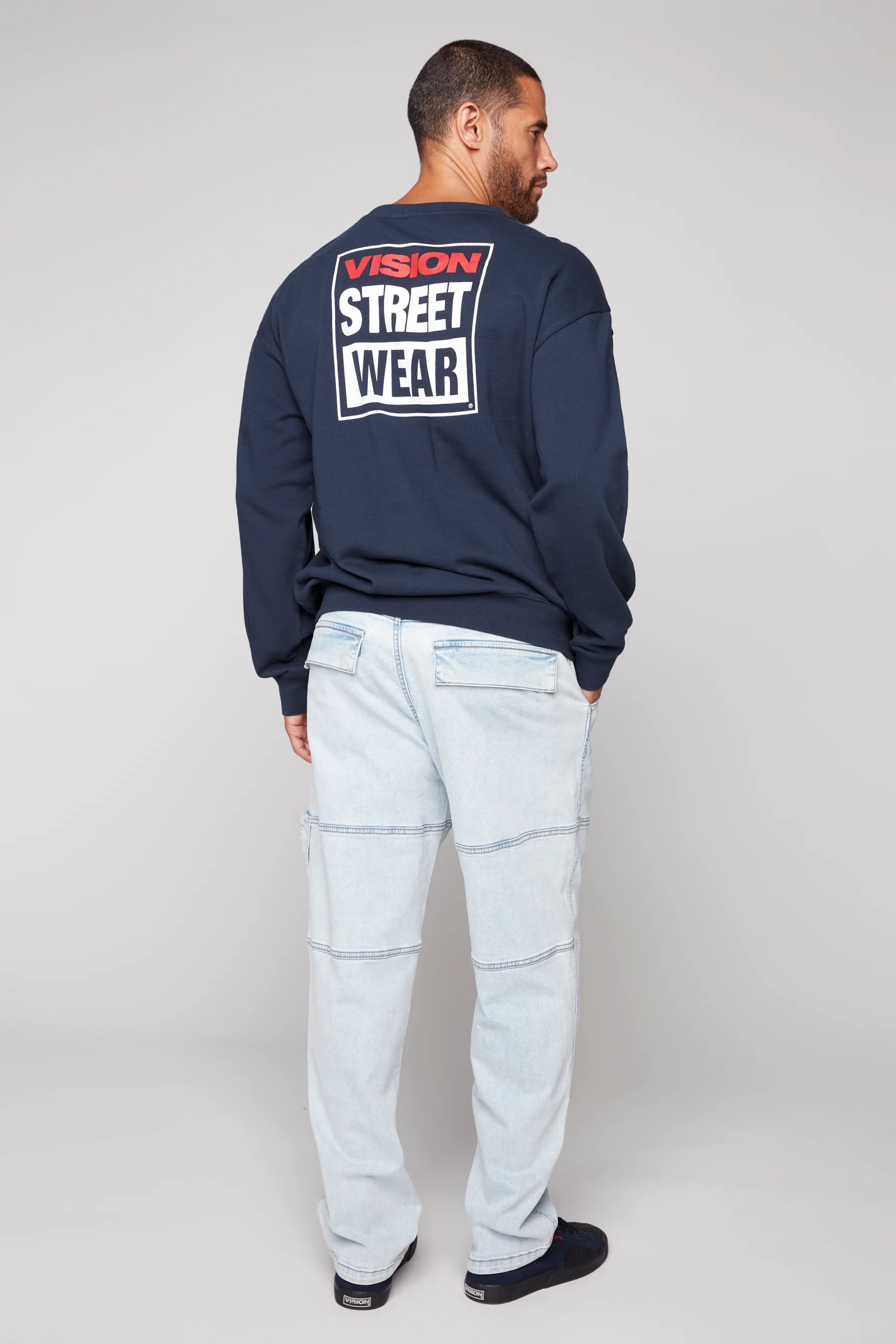 OLI - Loose Fit Pant with Adjustable Hems - Light Blue Denim - Image 2