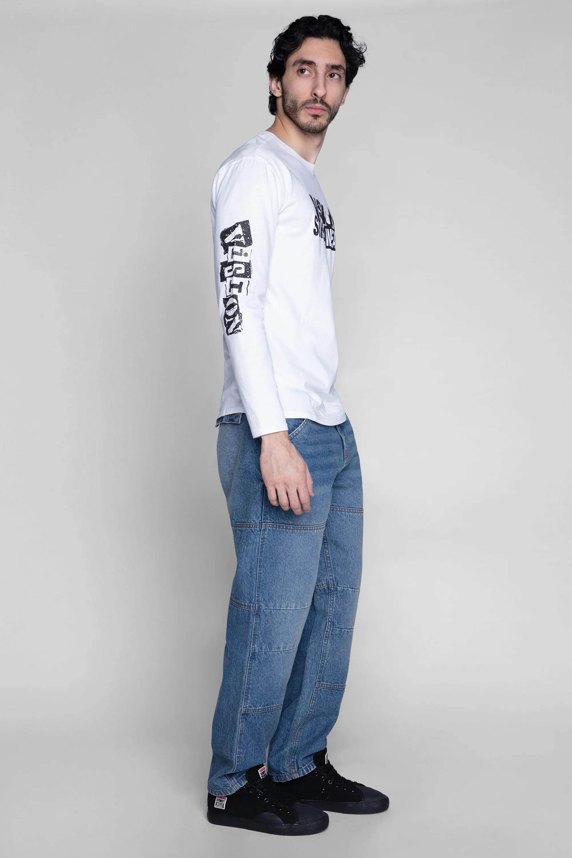 OLI RELAXED WIDE RAW DENIM PANT – DARK VINTAGE BLUE WASH - Image 2
