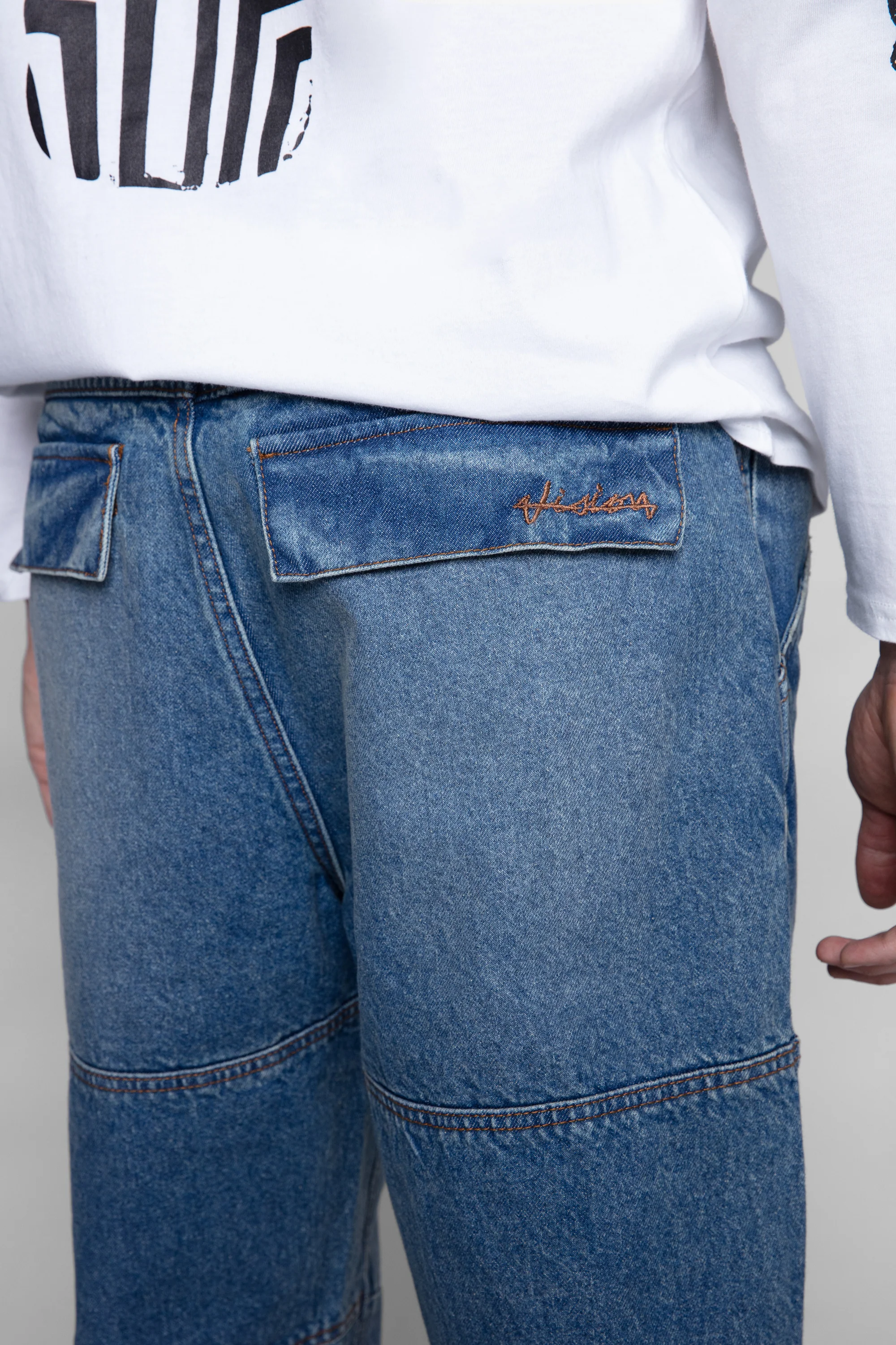 OLI RELAXED WIDE RAW DENIM PANT – DARK VINTAGE BLUE WASH - Image 5