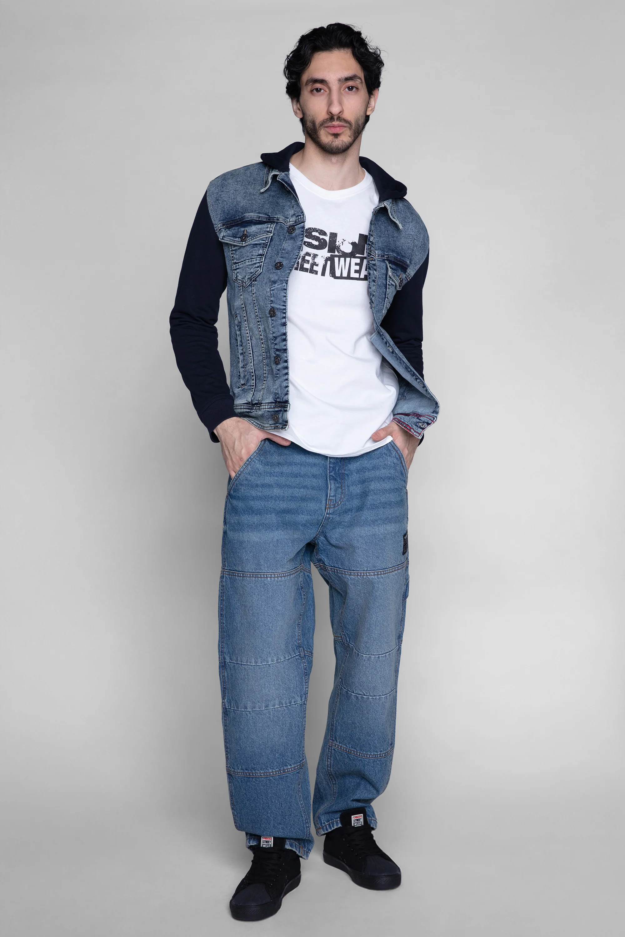 OLI RELAXED WIDE RAW DENIM PANT – DARK VINTAGE BLUE WASH - Image 6
