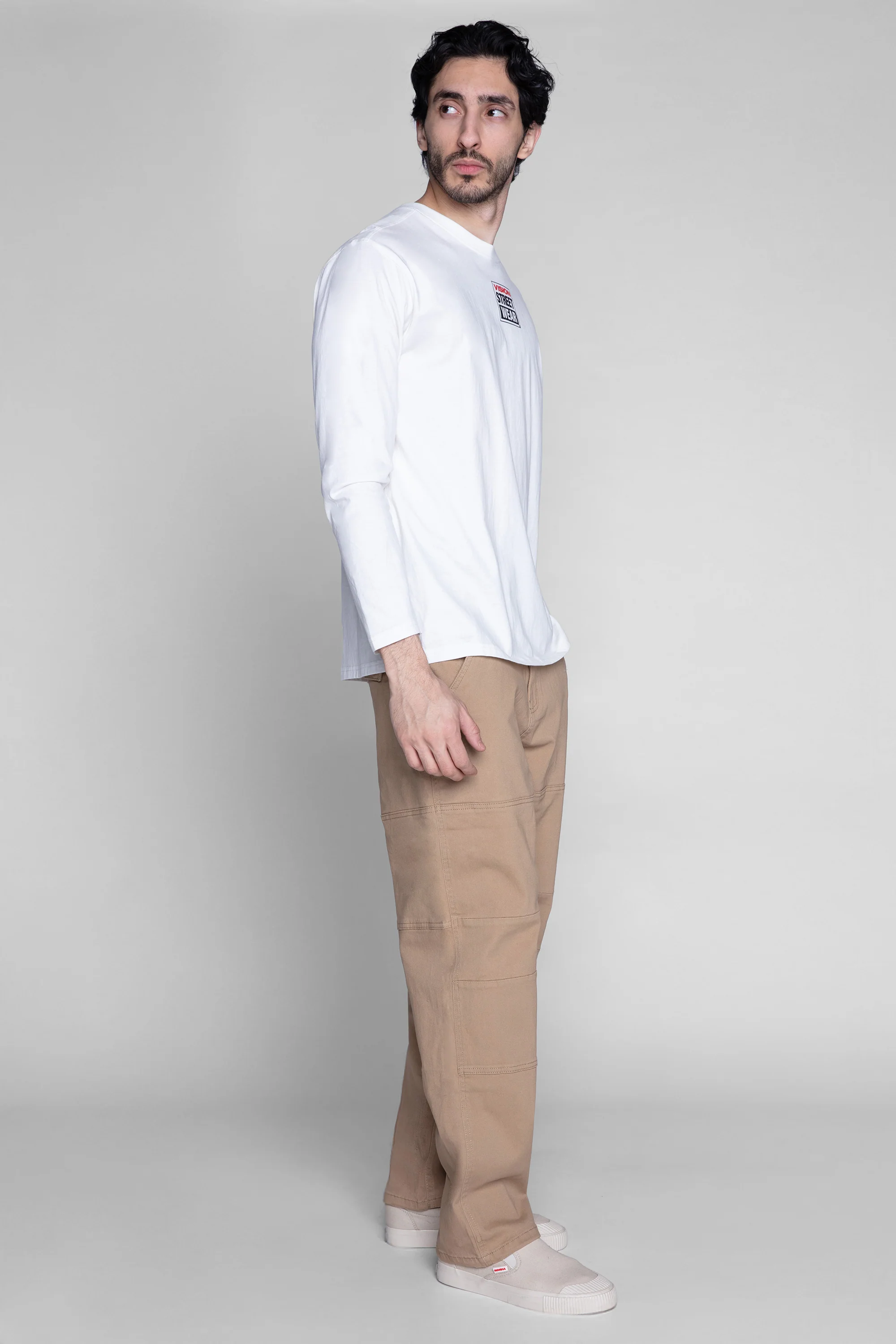 OLI RELAXED WIDE TWILL PANT – BEIGE - Image 2