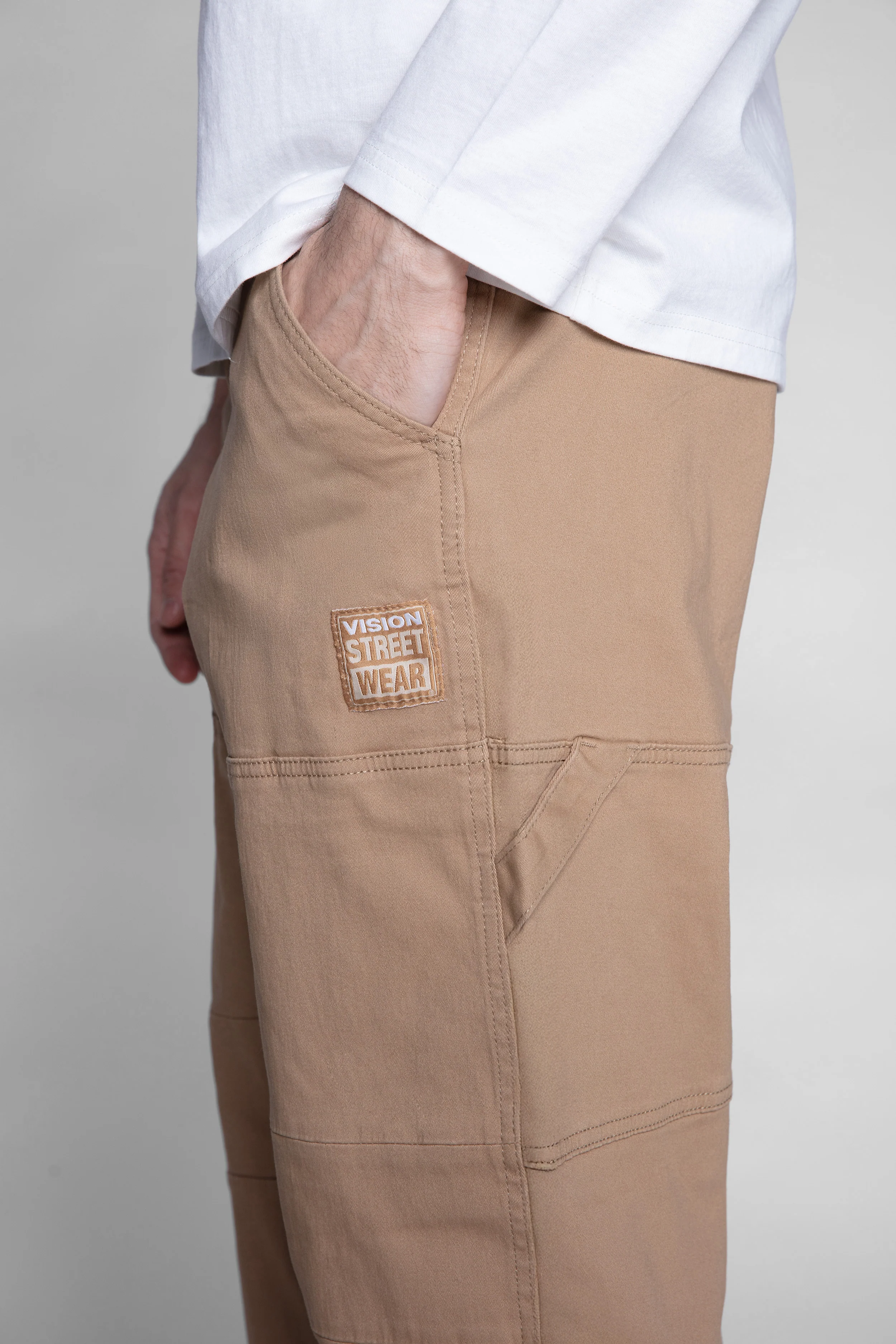 OLI RELAXED WIDE TWILL PANT – BEIGE - Image 4