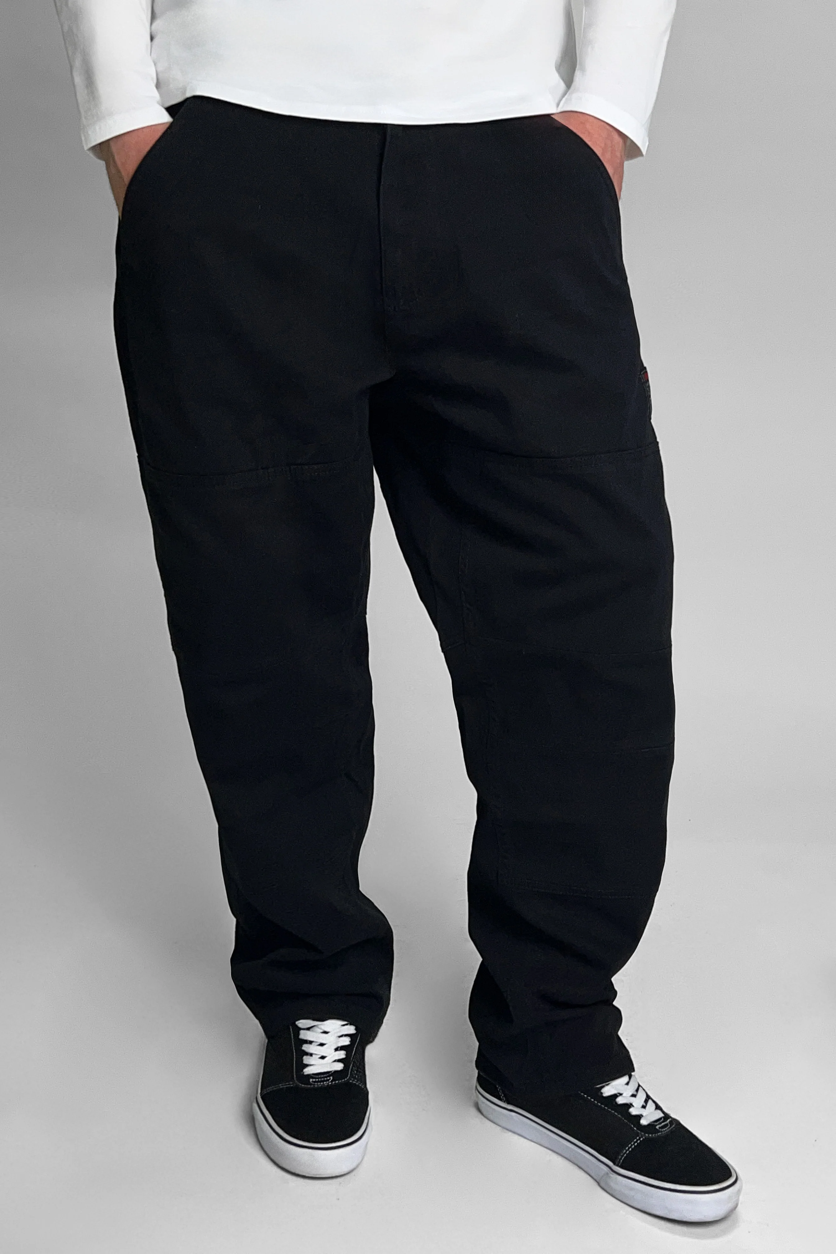 OLI RELAXED WIDE TWILL PANT – BLACK - Image 4