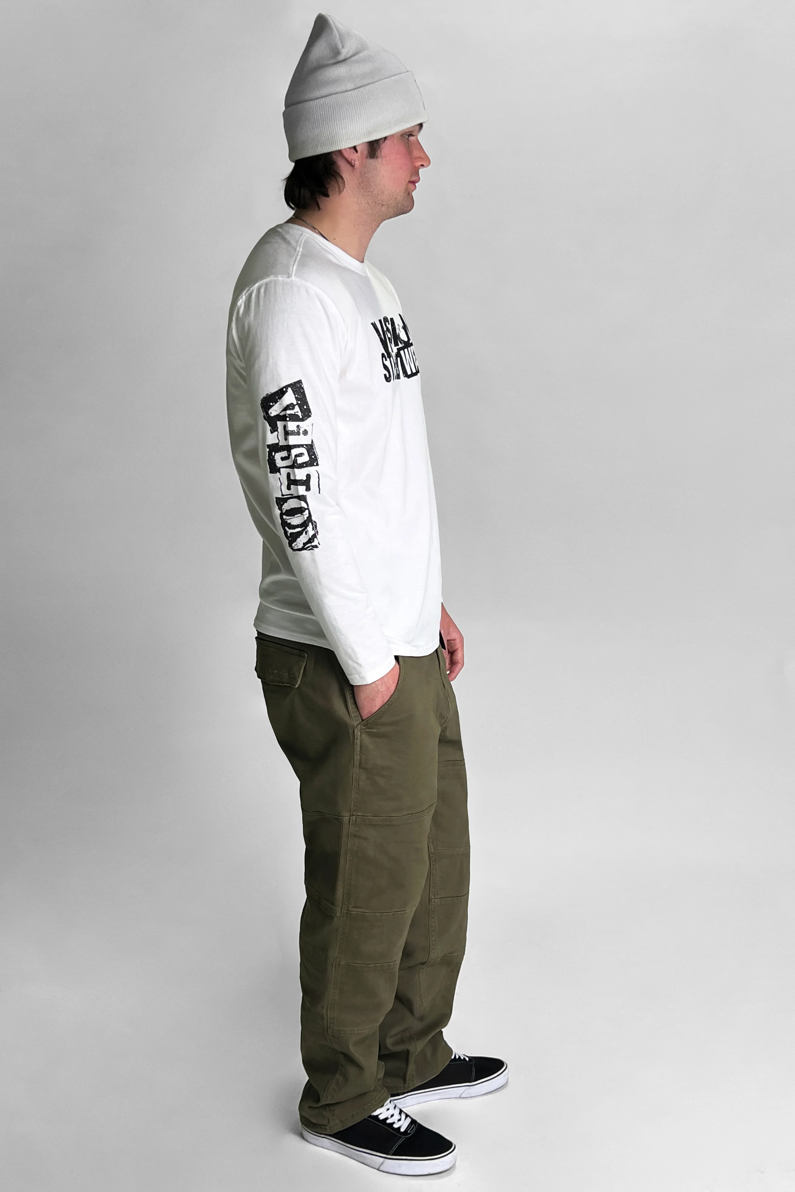 OLI RELAXED WIDE TWILL PANT – OLIVE - Image 2