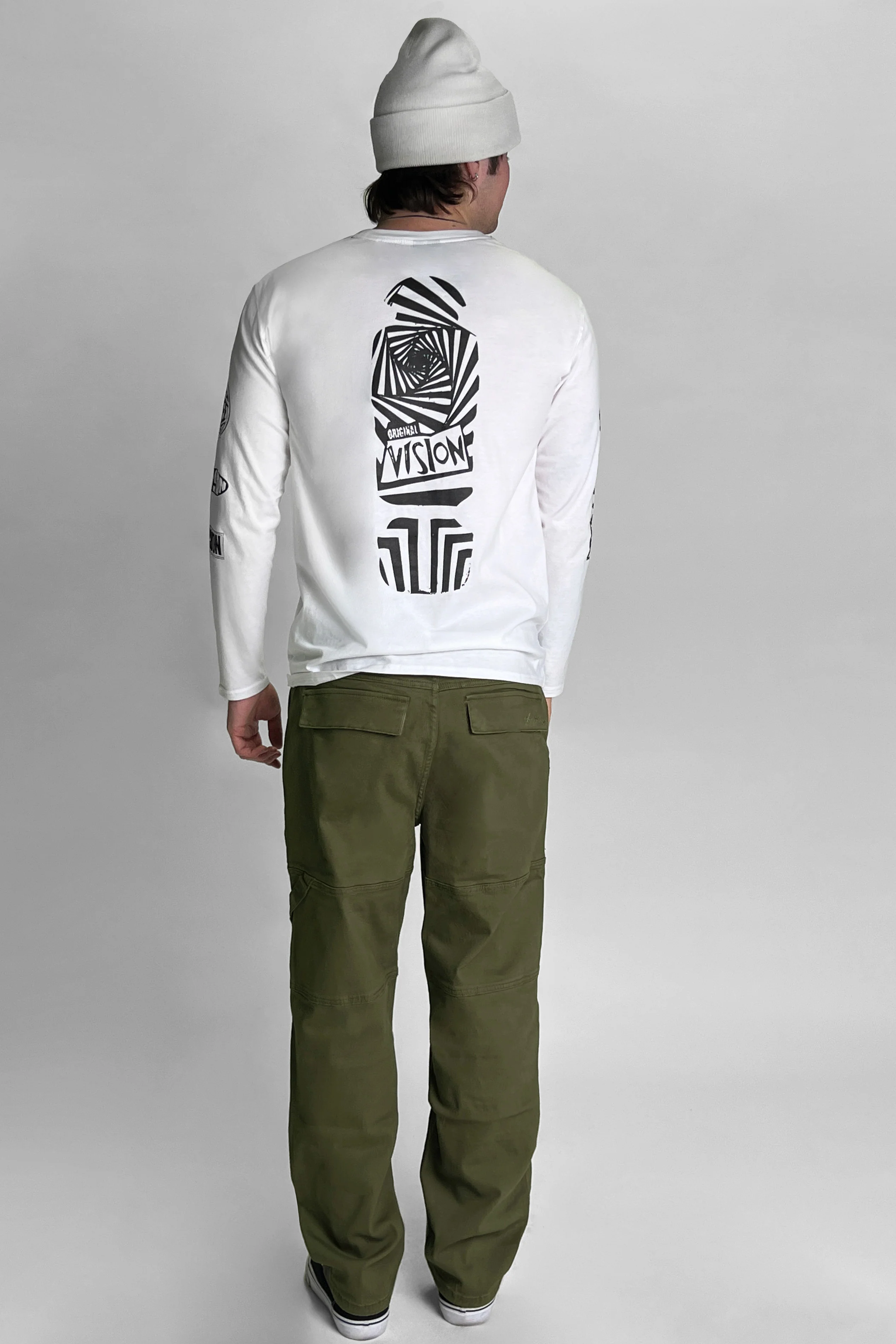 OLI RELAXED WIDE TWILL PANT – OLIVE - Image 3