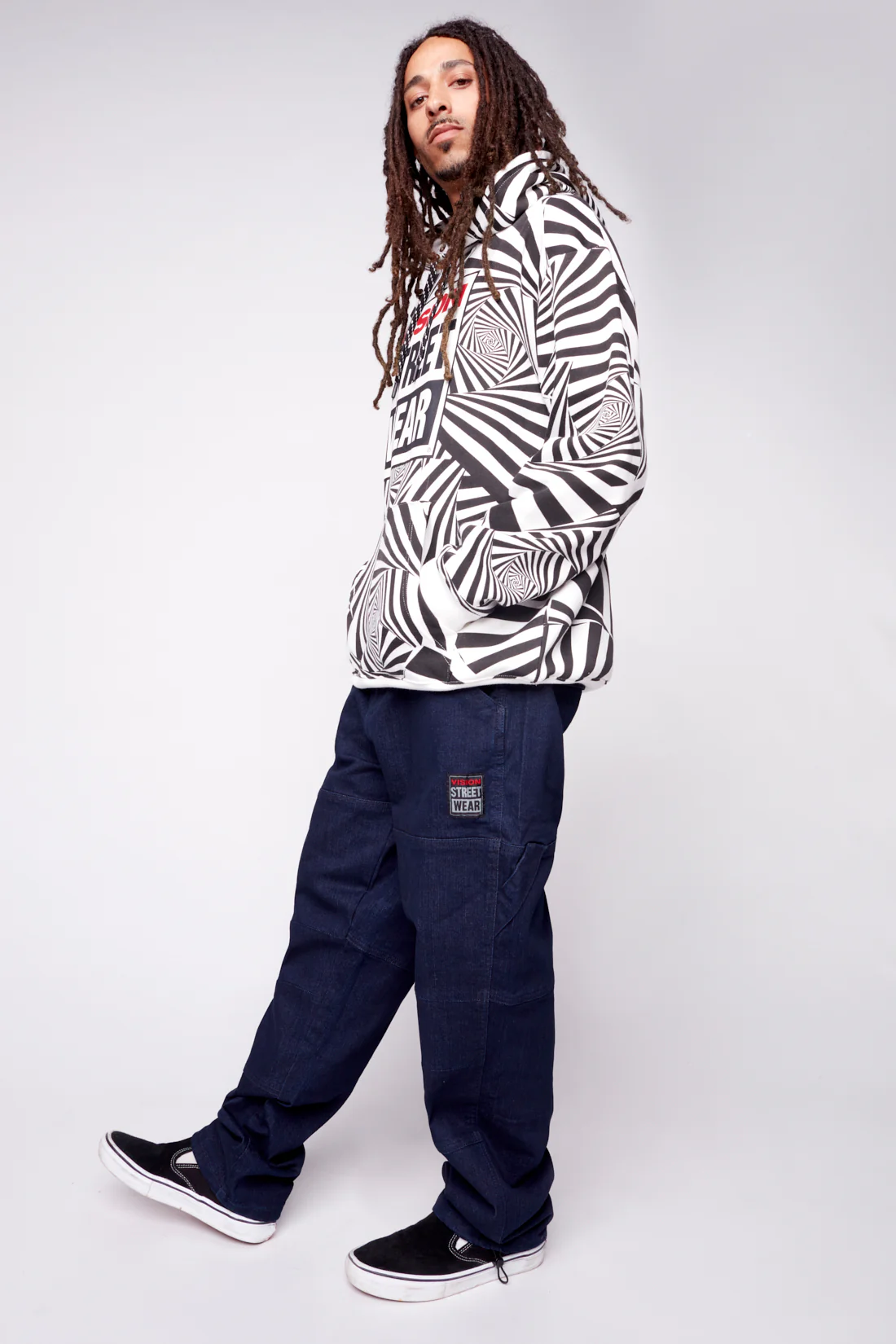 Aop Spirals Print Hoodie - Black - Image 6