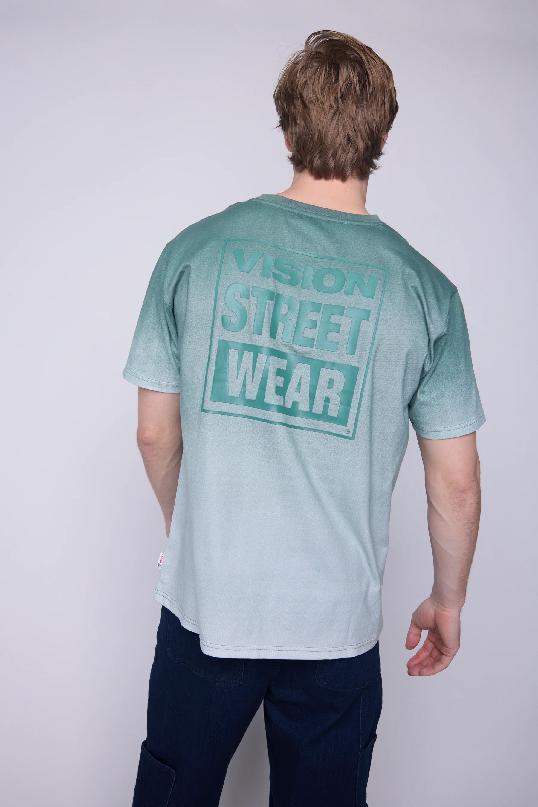 Ombre Box Logo T-Shirt - Moss - Image 6