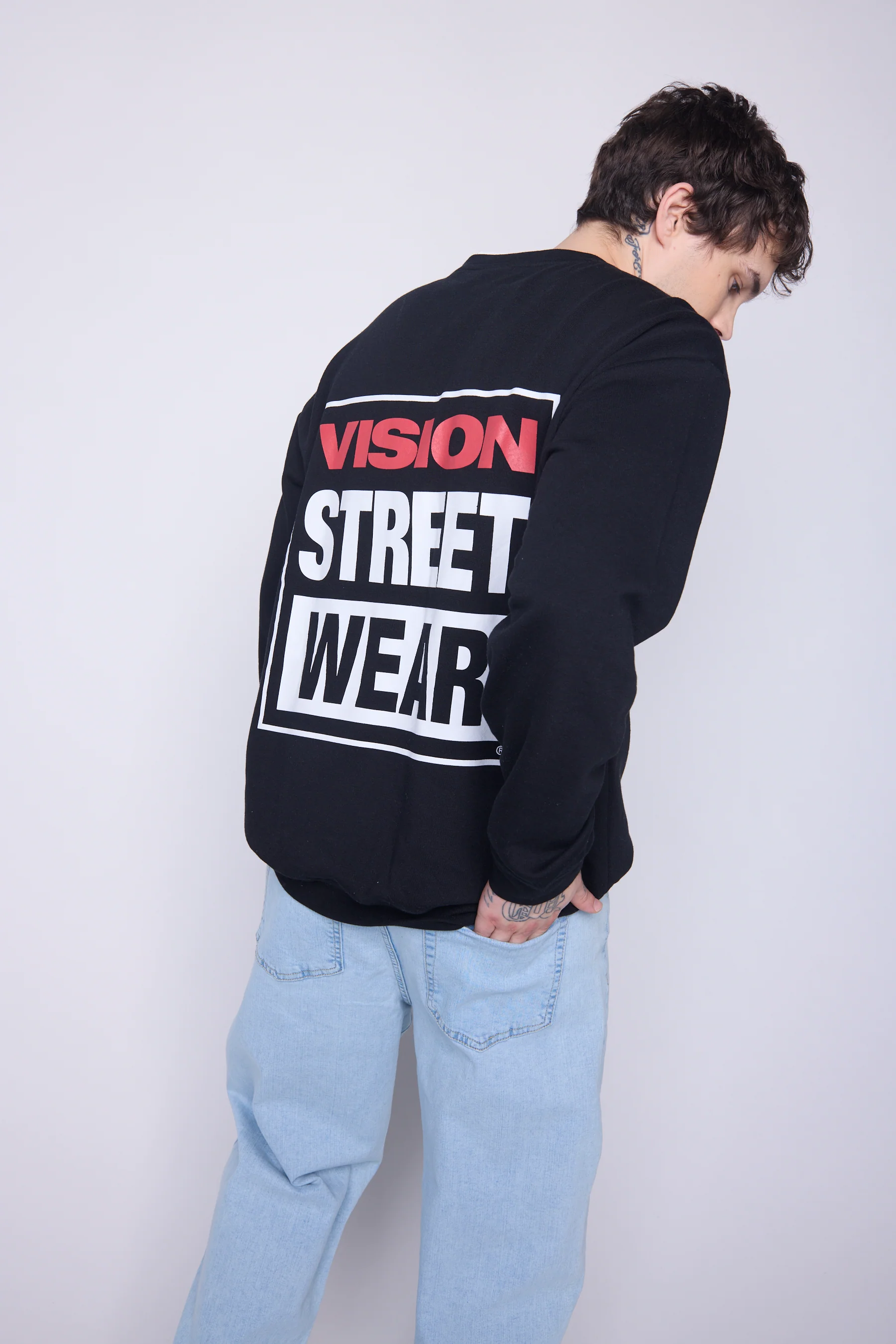 Printed Box Logo Sweatshirt - Black - Image 2