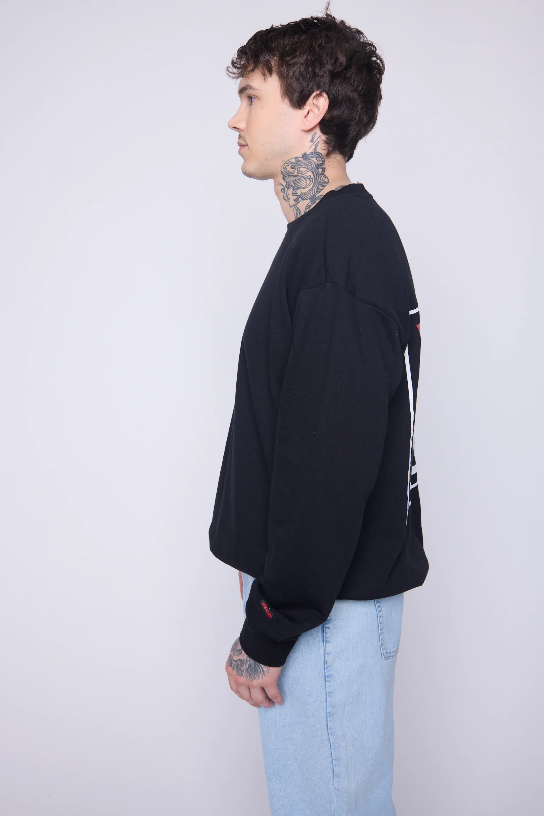 Printed Box Logo Sweatshirt - Black - Image 3