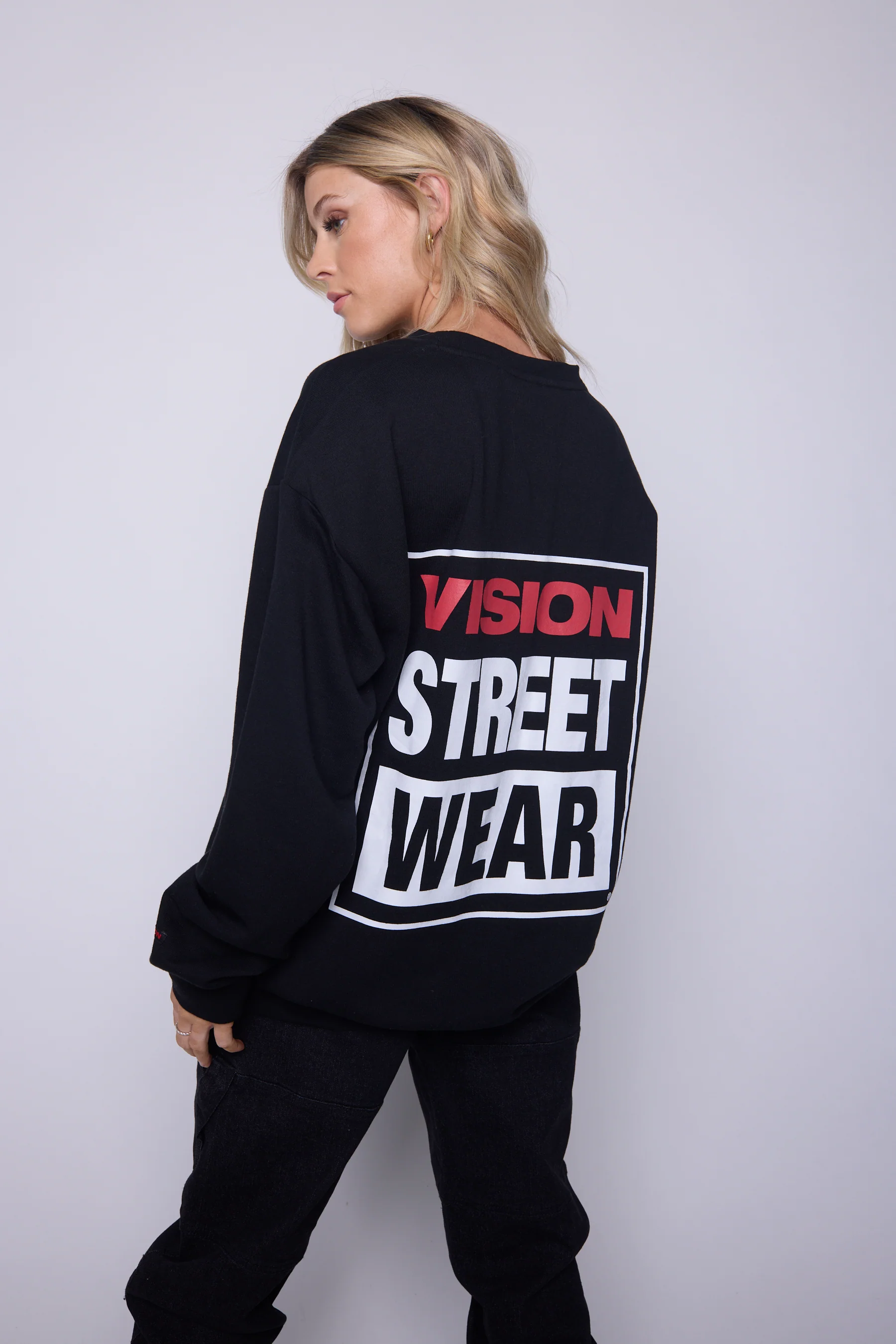 Printed Box Logo Sweatshirt - Black - Image 5