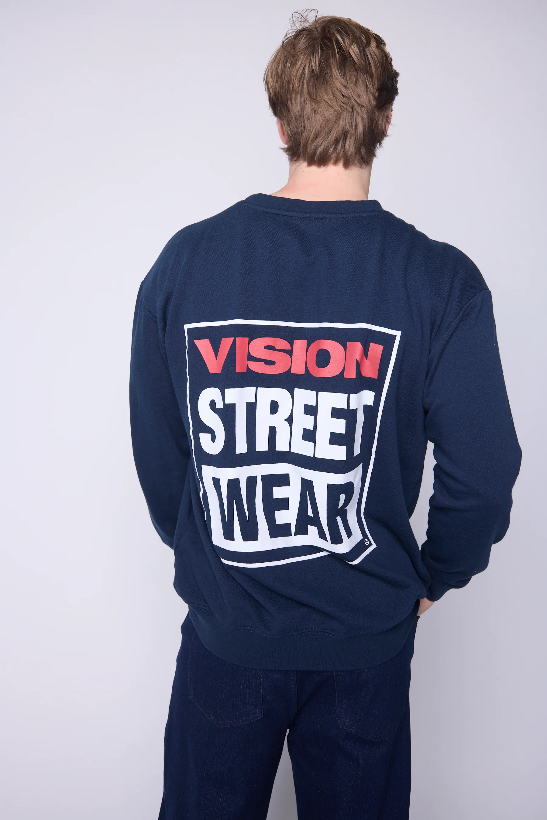 Printed Box Logo Sweatshirt - Navy - Image 2
