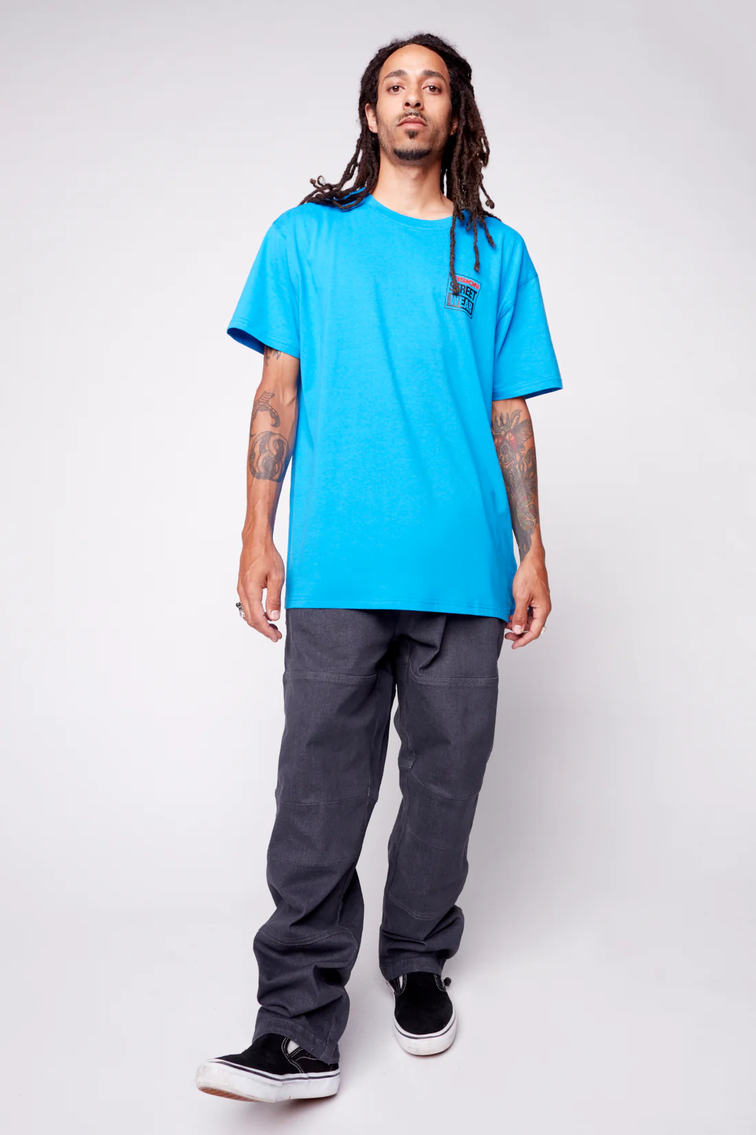 Safety Pin Logo T-Shirt - Blue - Image 3