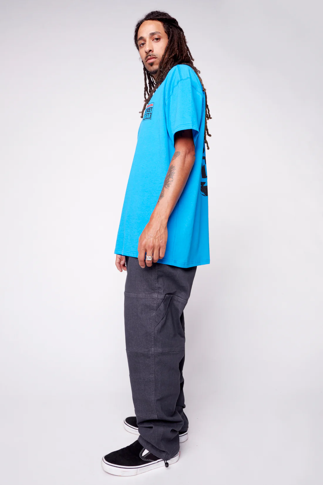 Safety Pin Logo T-Shirt - Blue - Image 5