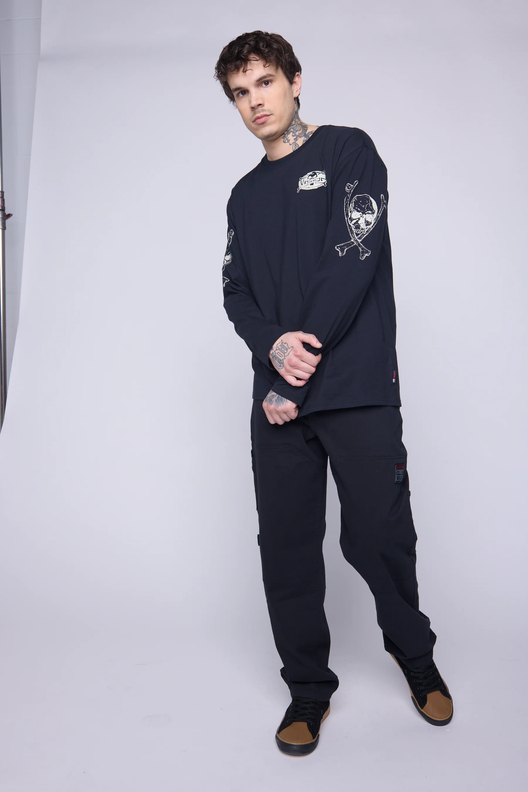 Skull Bone Print Long Sleeves - Black - Image 4