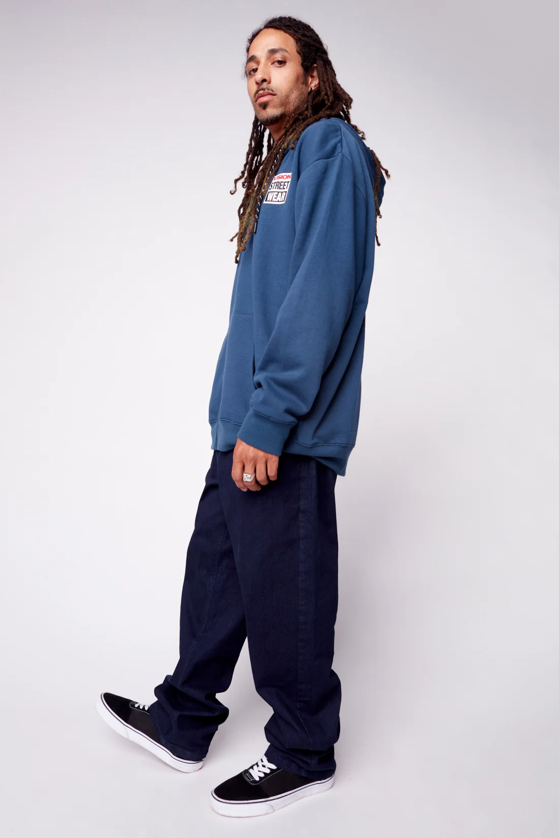 Small Logo Print Hoodie - Navy - Image 6