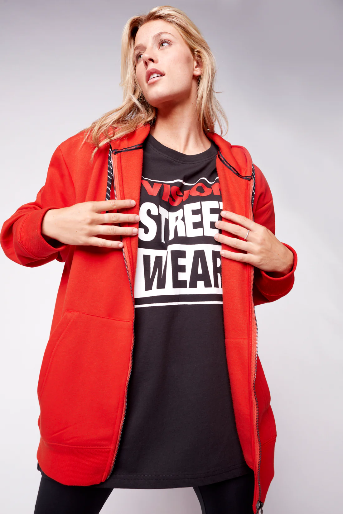 Small Logo Print Hoodie - Red - Image 4