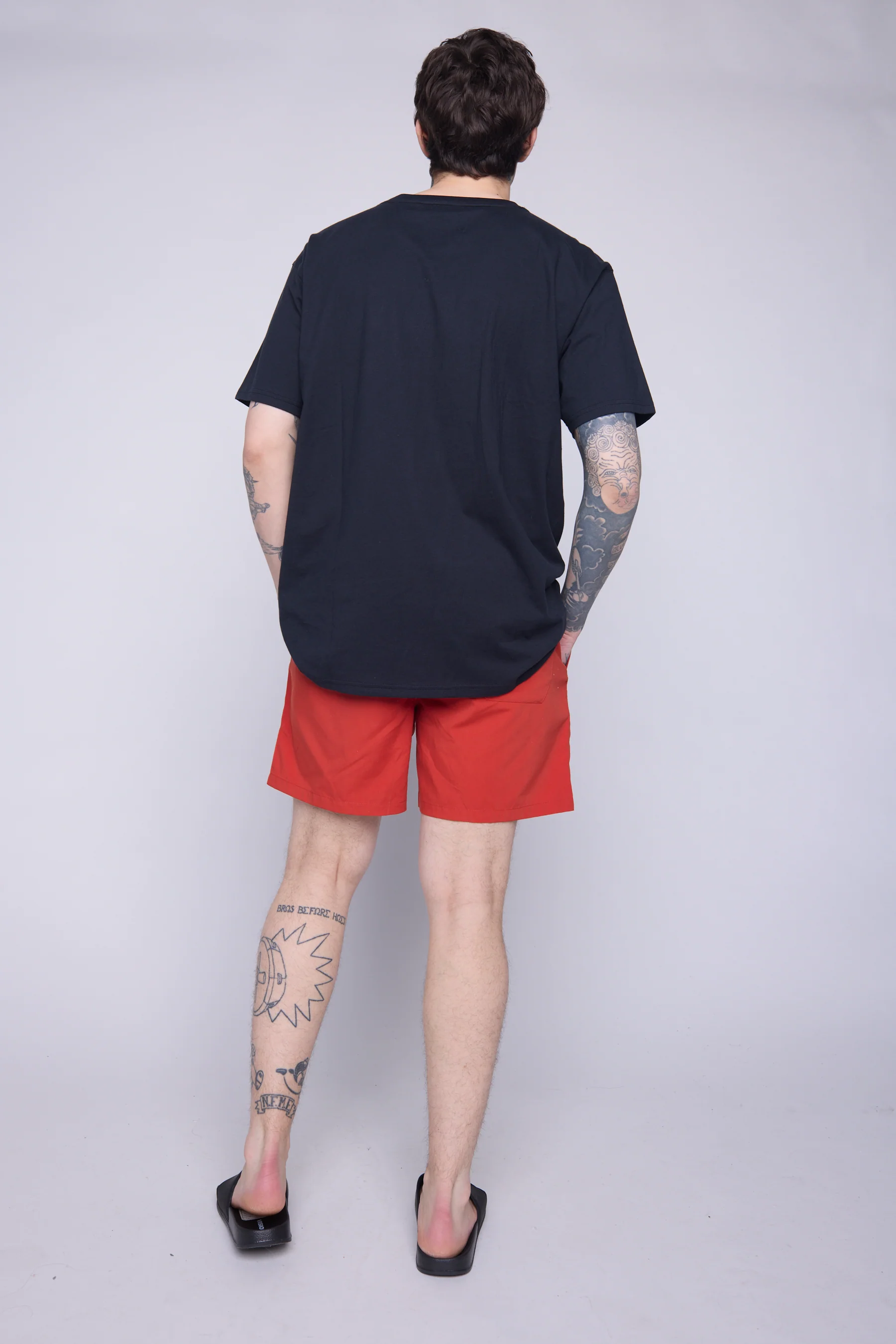 Solid Swim Shorts - Red - Image 2