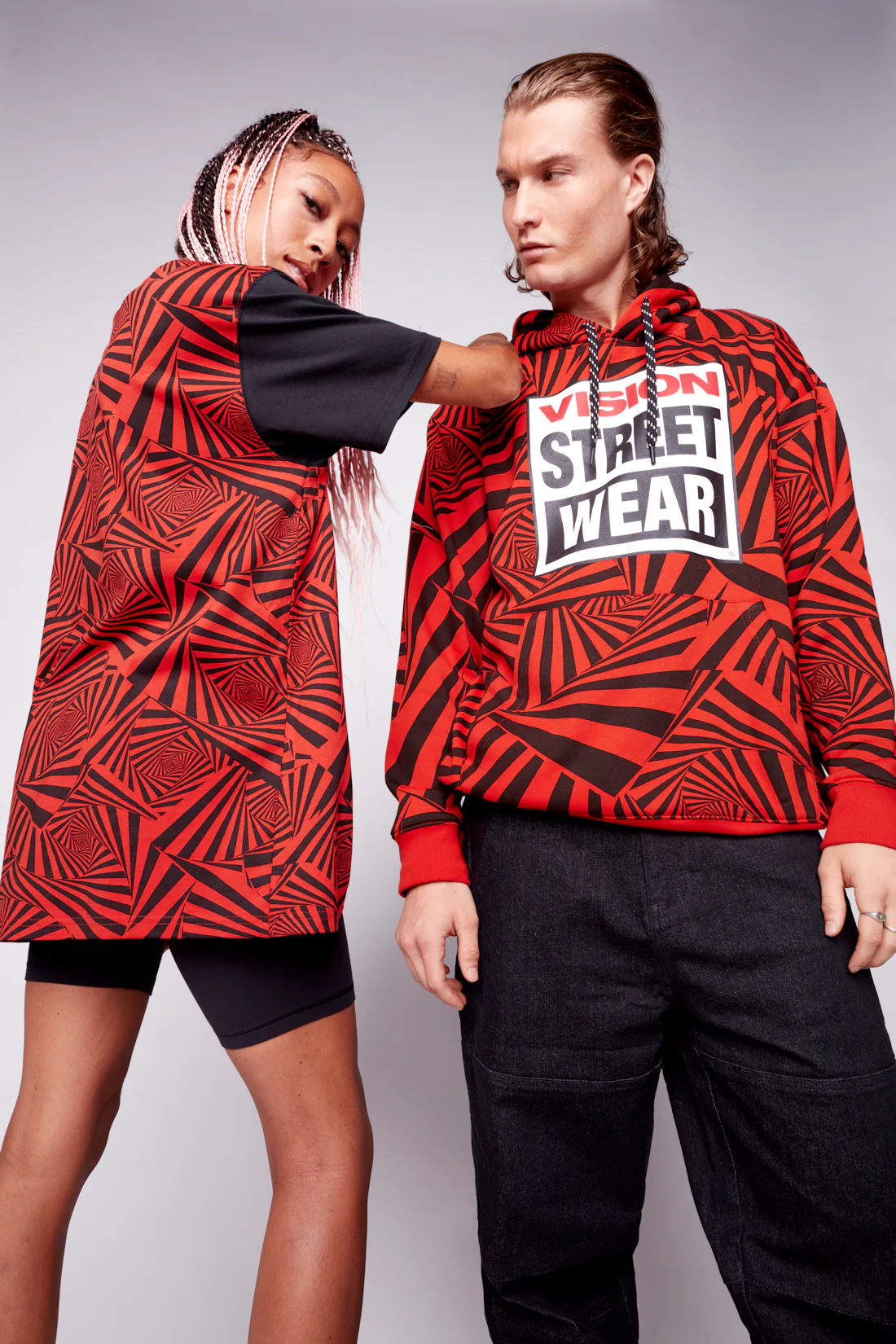 Spirals Aop Logo T-Shirt - Red/Black - Image 6