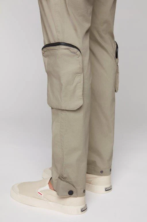 TRAVIS - Utility Cargo Stretch Poplin Pants with Adjustable Hem - Light Olive - Image 6