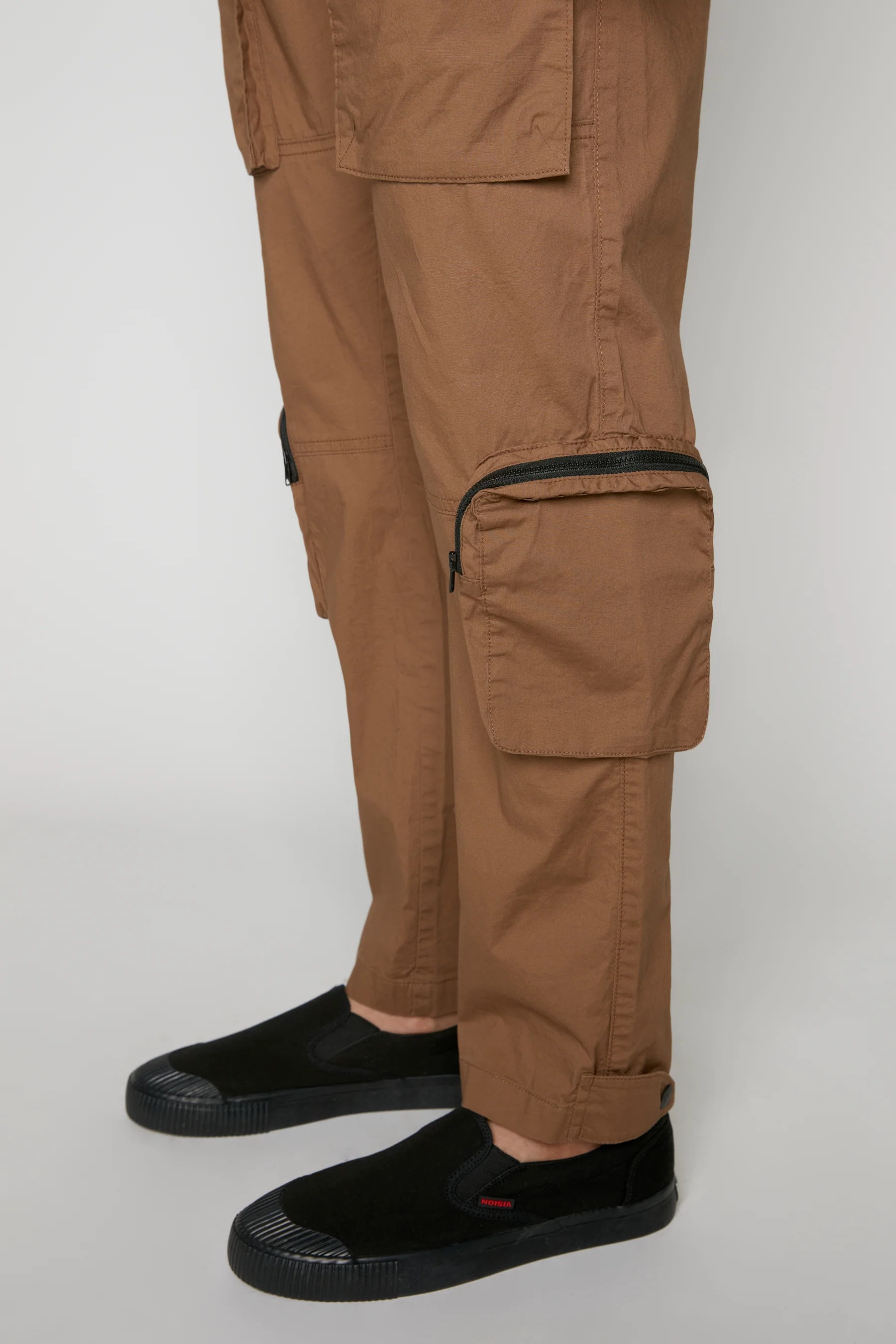 TRAVIS - Utility Cargo Stretch Poplin Pants with Adjustable Hem - Tobacco - Image 5