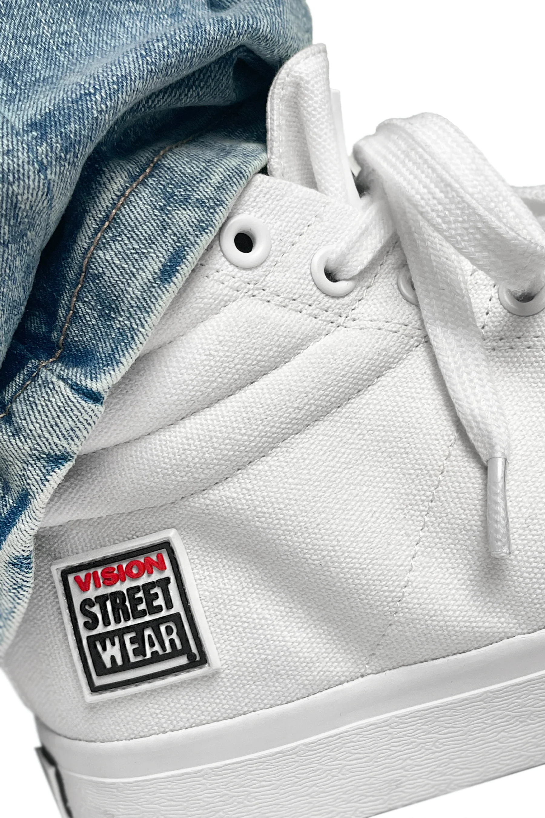 CANVAS HIGH TOP SNEAKERS - WHITE - Image 9